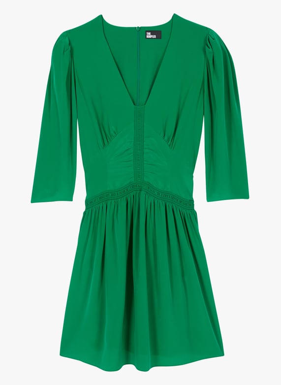 Short silk v-Neck dress Green The kooples - Women | Place des Tendances Short silk v-Neck dress Green The kooples - Women | Place des Tendances