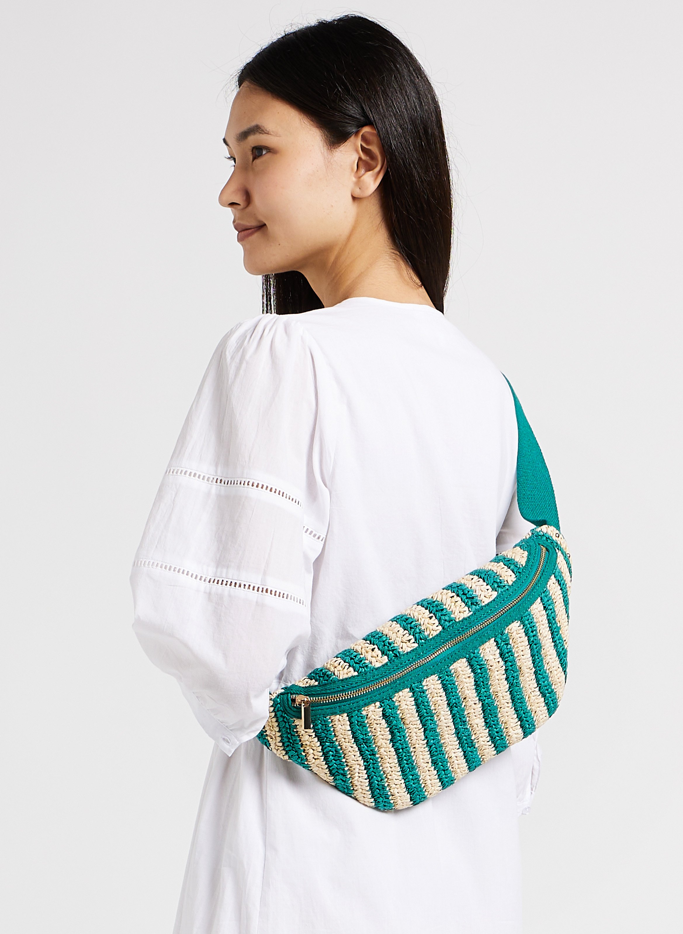 Raffia fanny pack hotsell