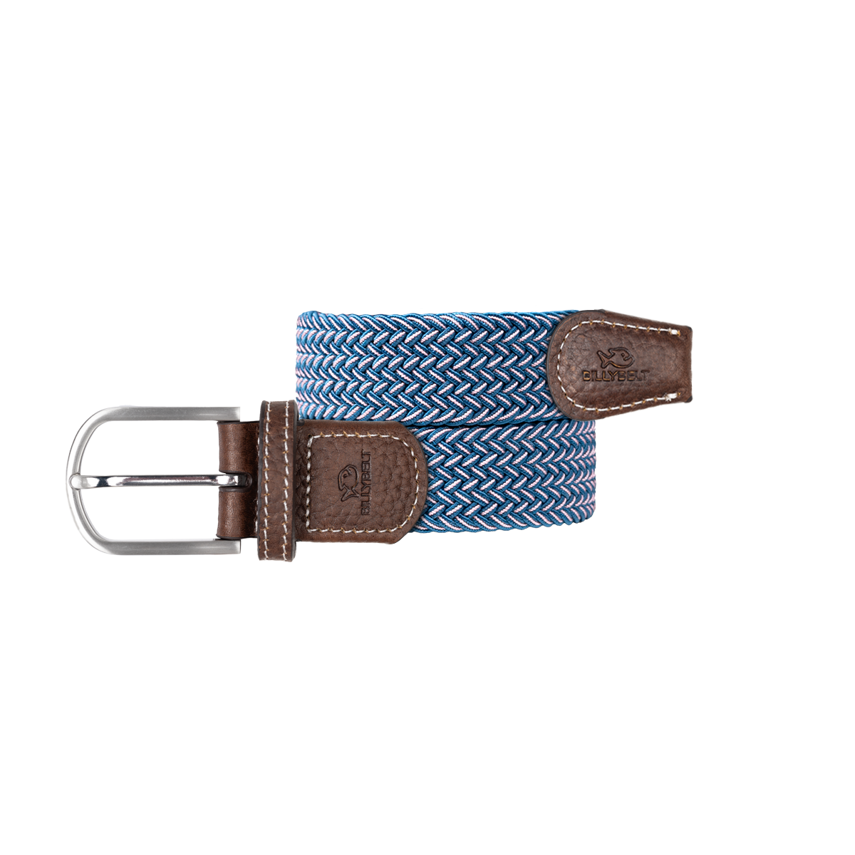 Multicolored braided elastic belt BlueBILLYBELT