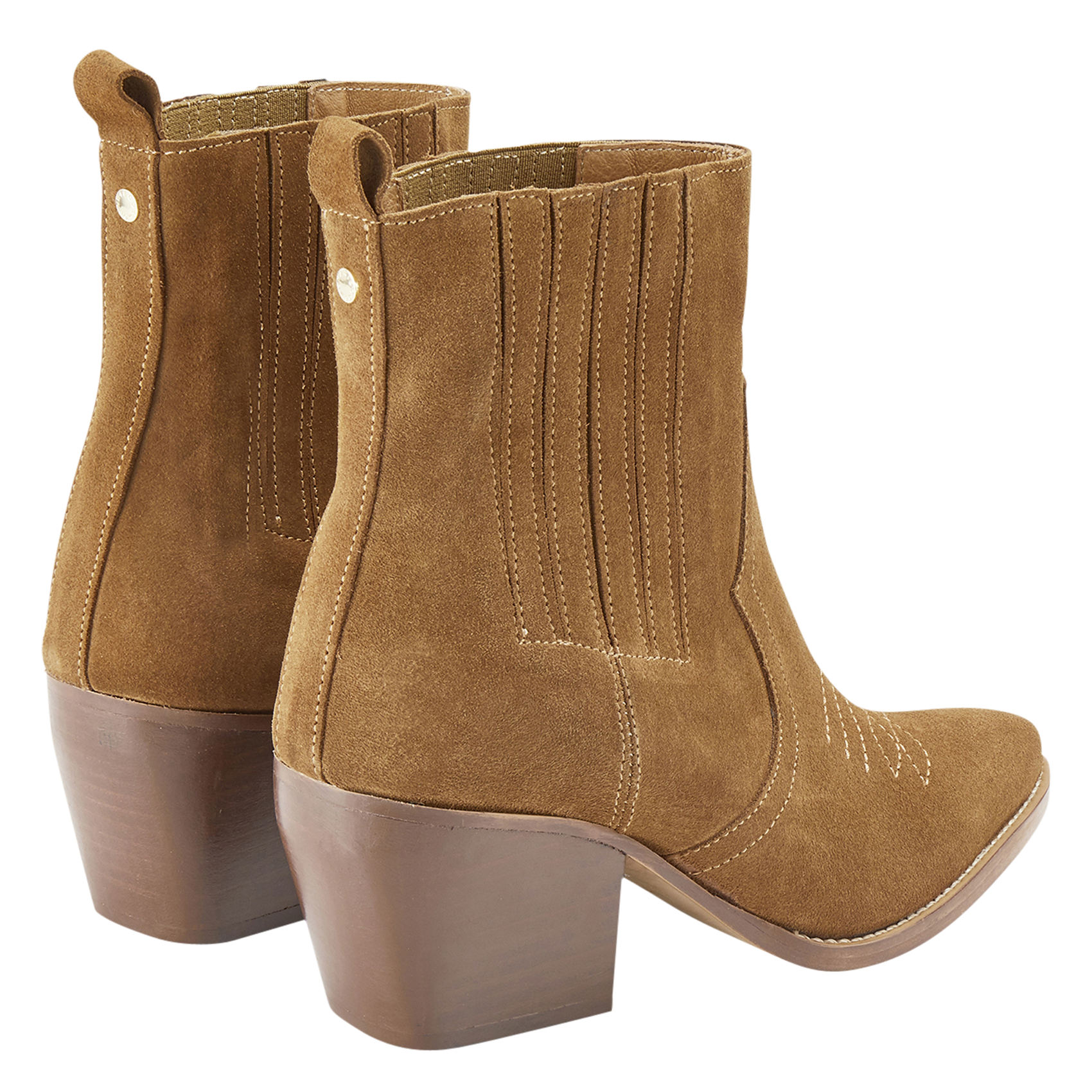 Carey suede heeled ankle boots COSMOPARIS Brown