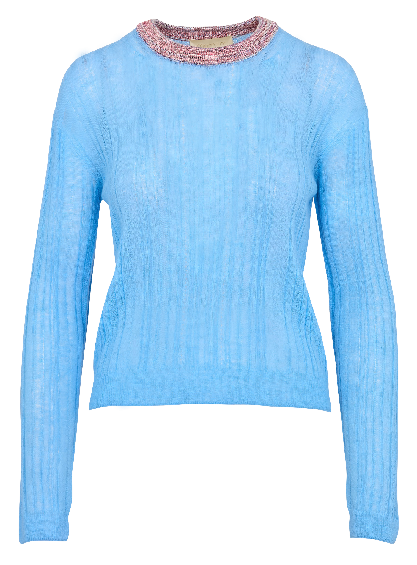 Fitted round neck wool blend sweater MOMONI Blue