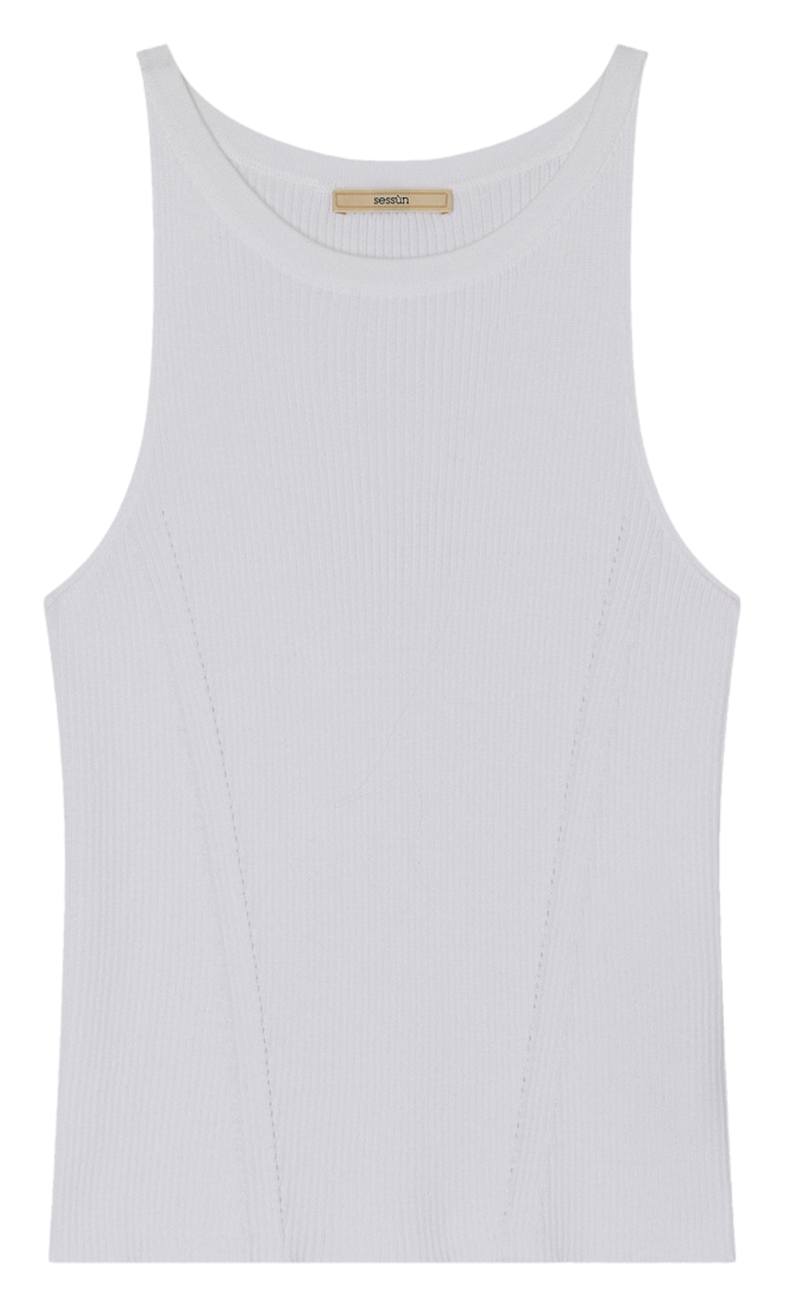 Fitted cotton tank top SESSUN White