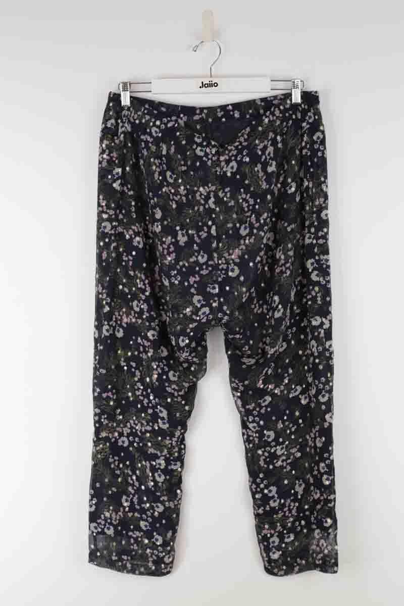 Silk wide-leg cropped trousers ISABEL MARANT - Seconde Main Blue