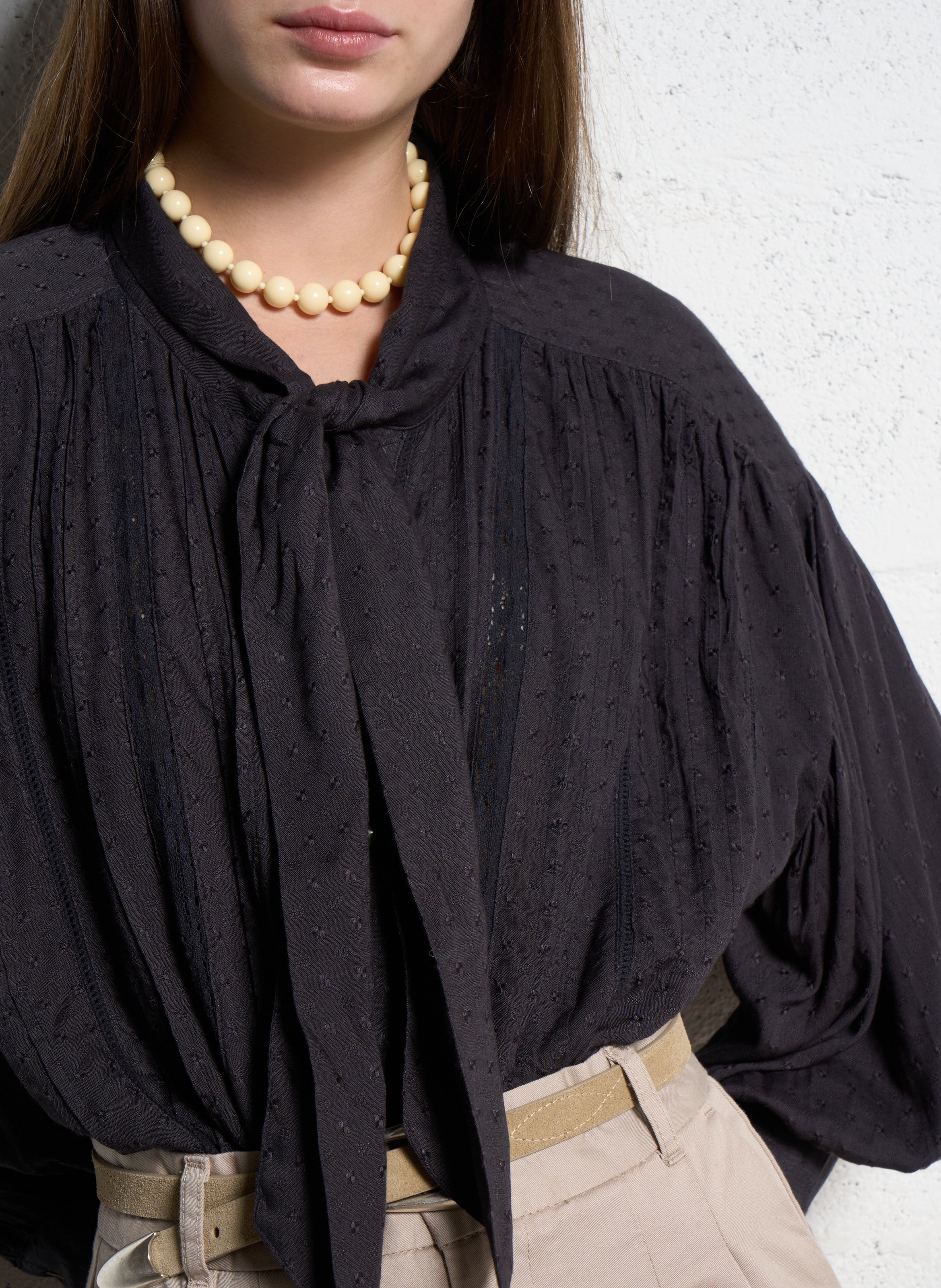 Openwork wool-blend hat MAISON HOTEL Black