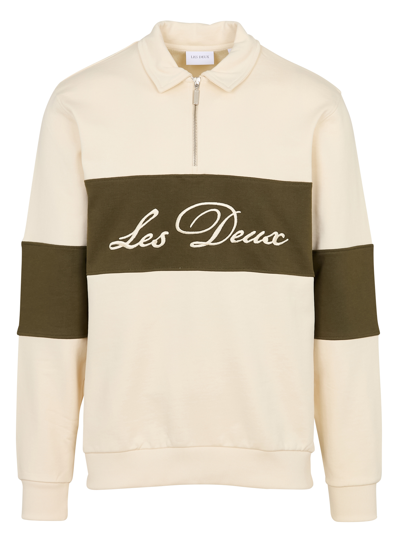 Sweat col classique en coton LES DEUX Beige