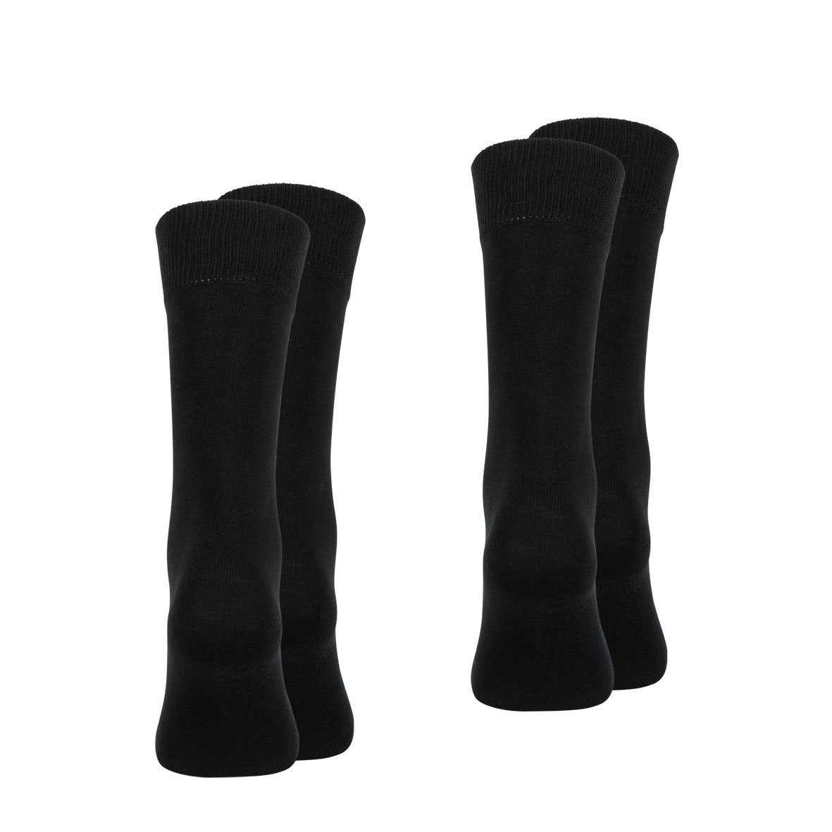 Set of 2 pairs of mid-high essential men's socks in combed cotton by Eminence. EMINENCE Black