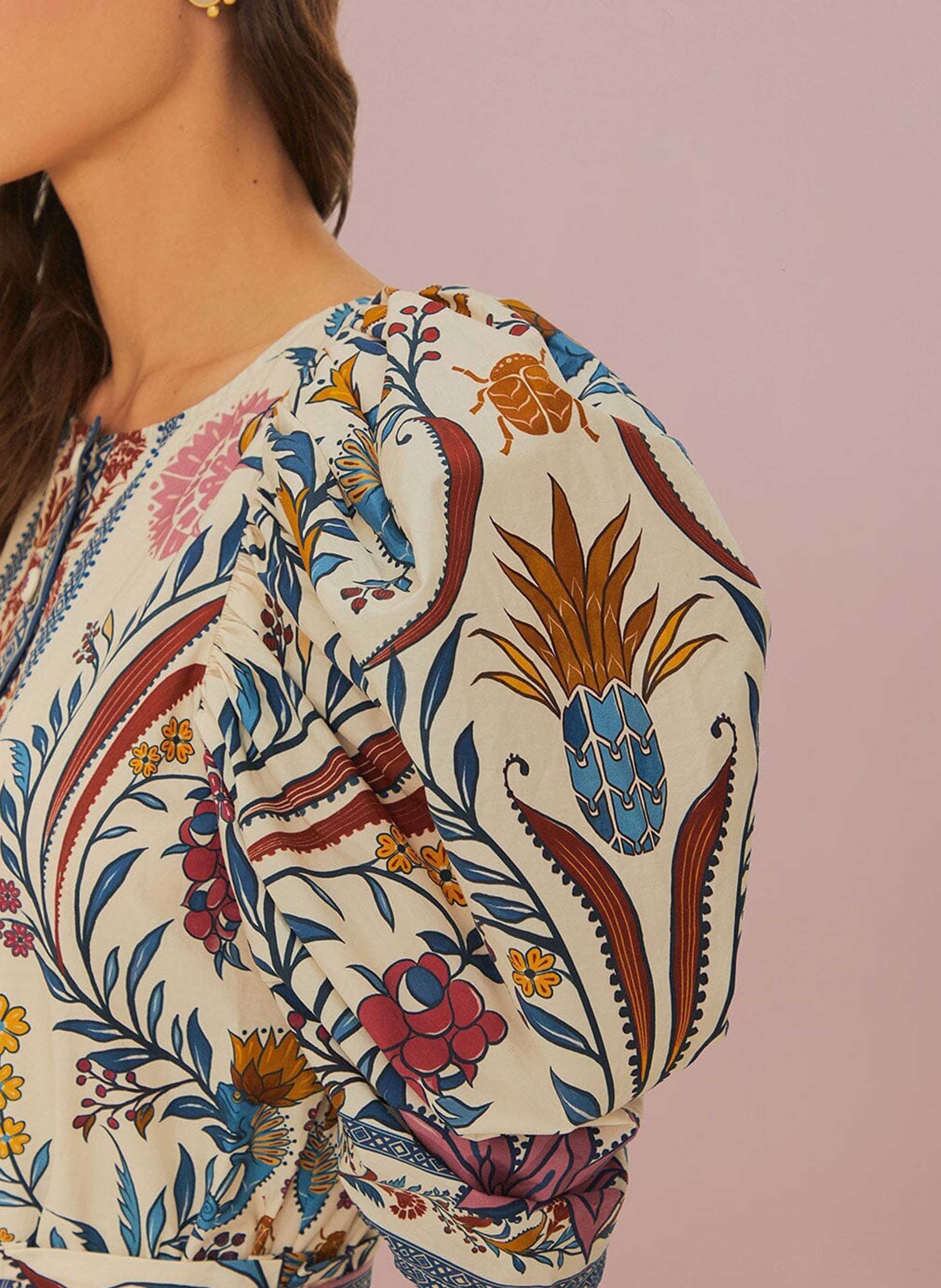 Combishort col rond imprimée  FARM RIO Beige