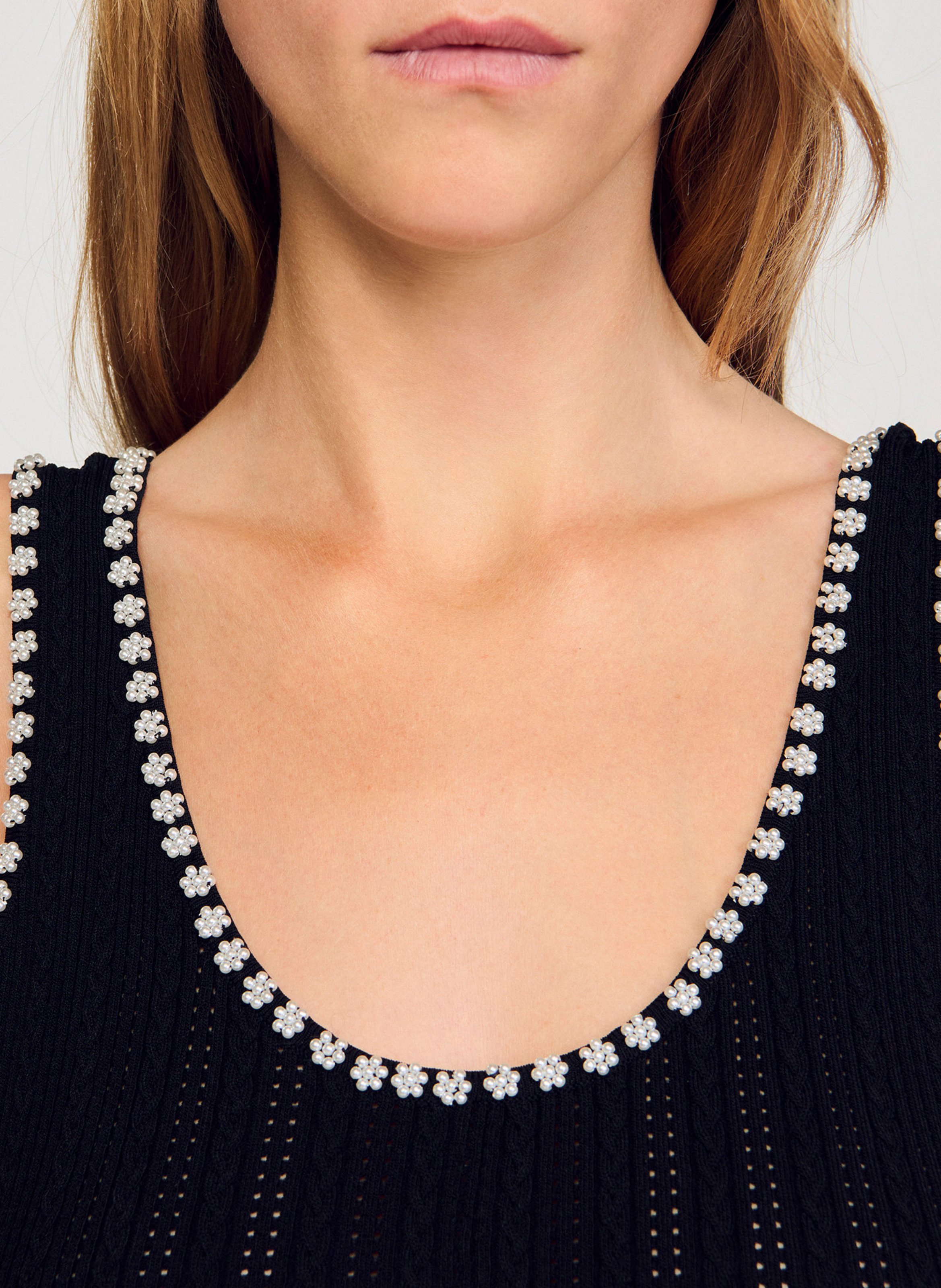 Robe longue en maille SANDRO Noir