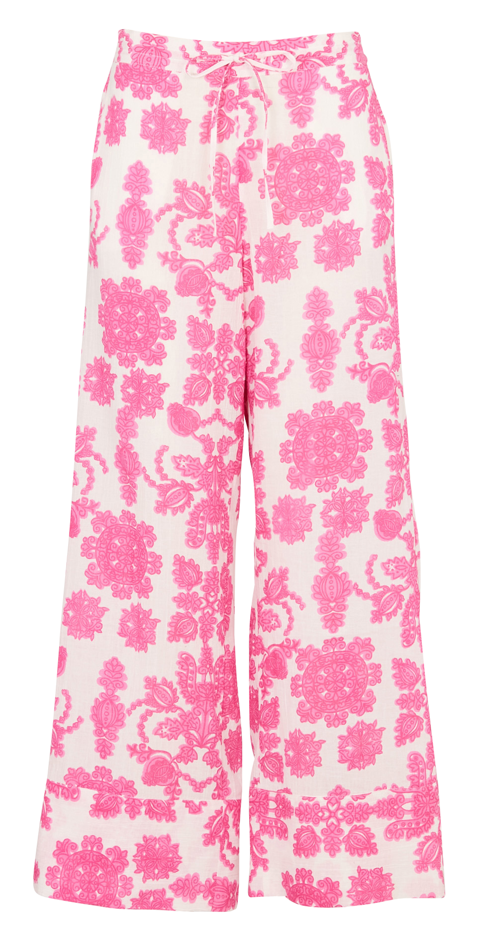 Wide leg printed cotton blend pants MAISON 123 Pink
