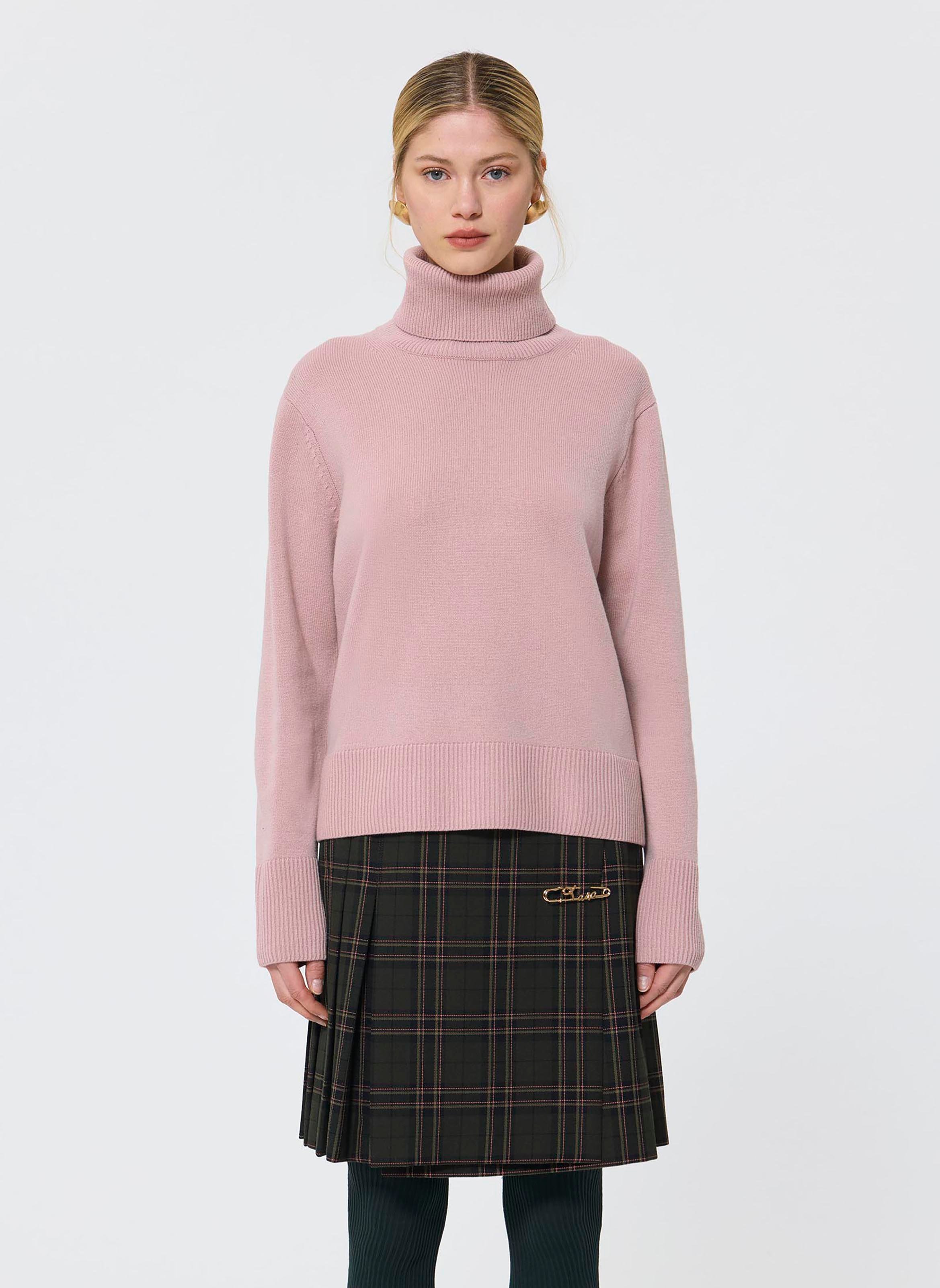 Solid wool turtleneck sweater TARA JARMON Beige