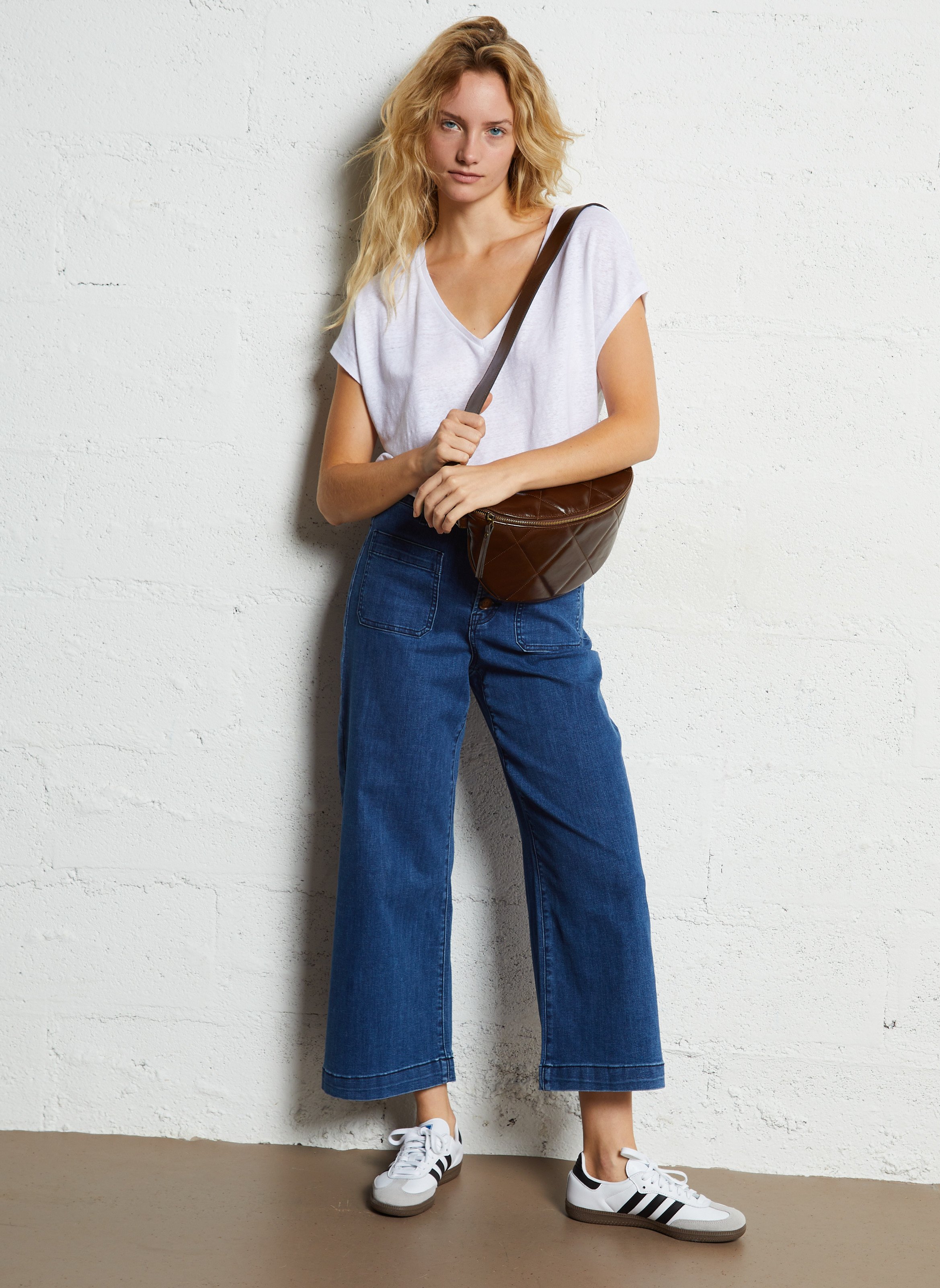 Sac banane en cuir matelassé MAISON 123 Marron