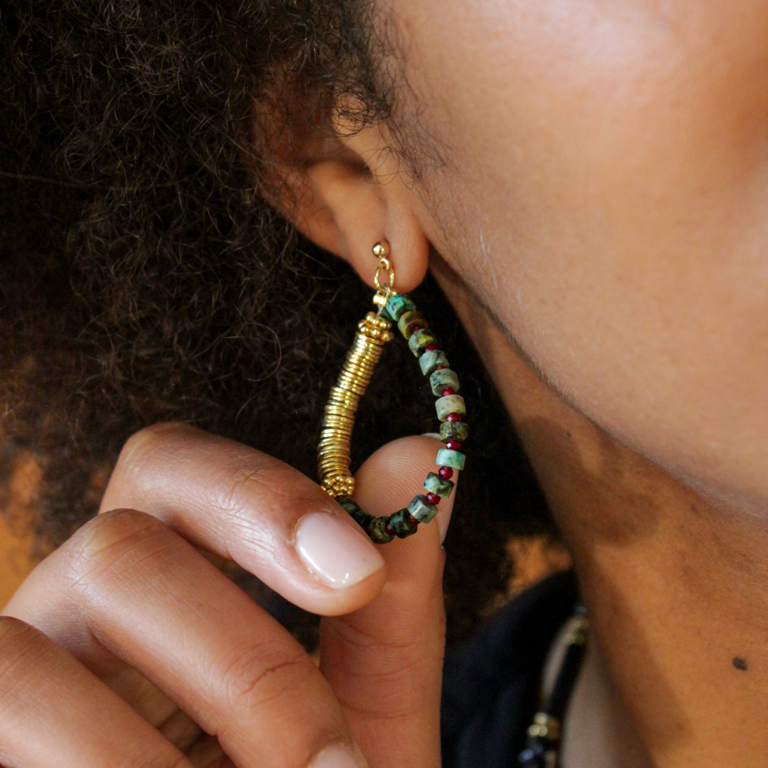 Heishi earrings - Charlotte L'ATELIER DES DAMES Golden