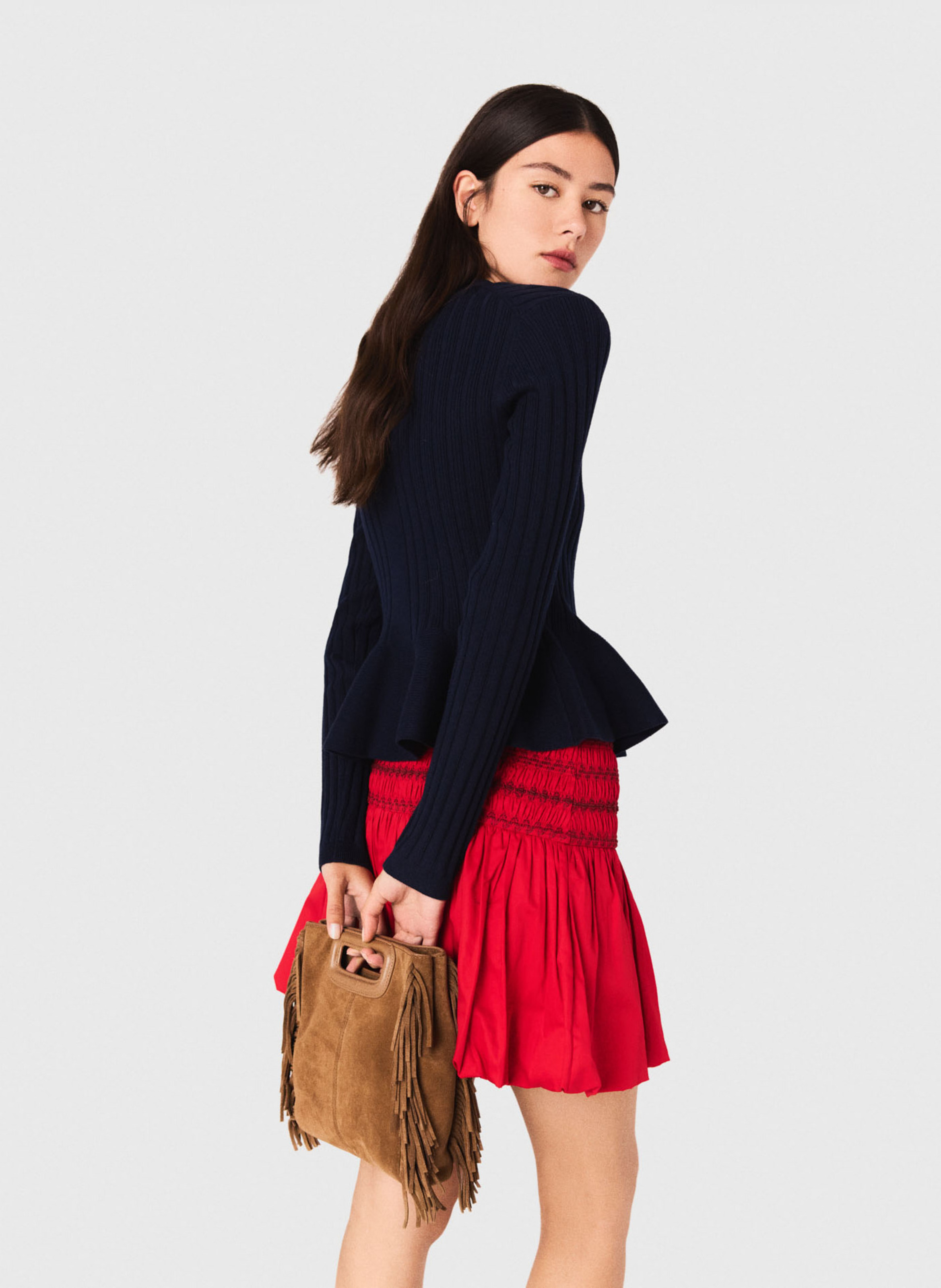 Fitted solid button-up cardigan MAJE Blue