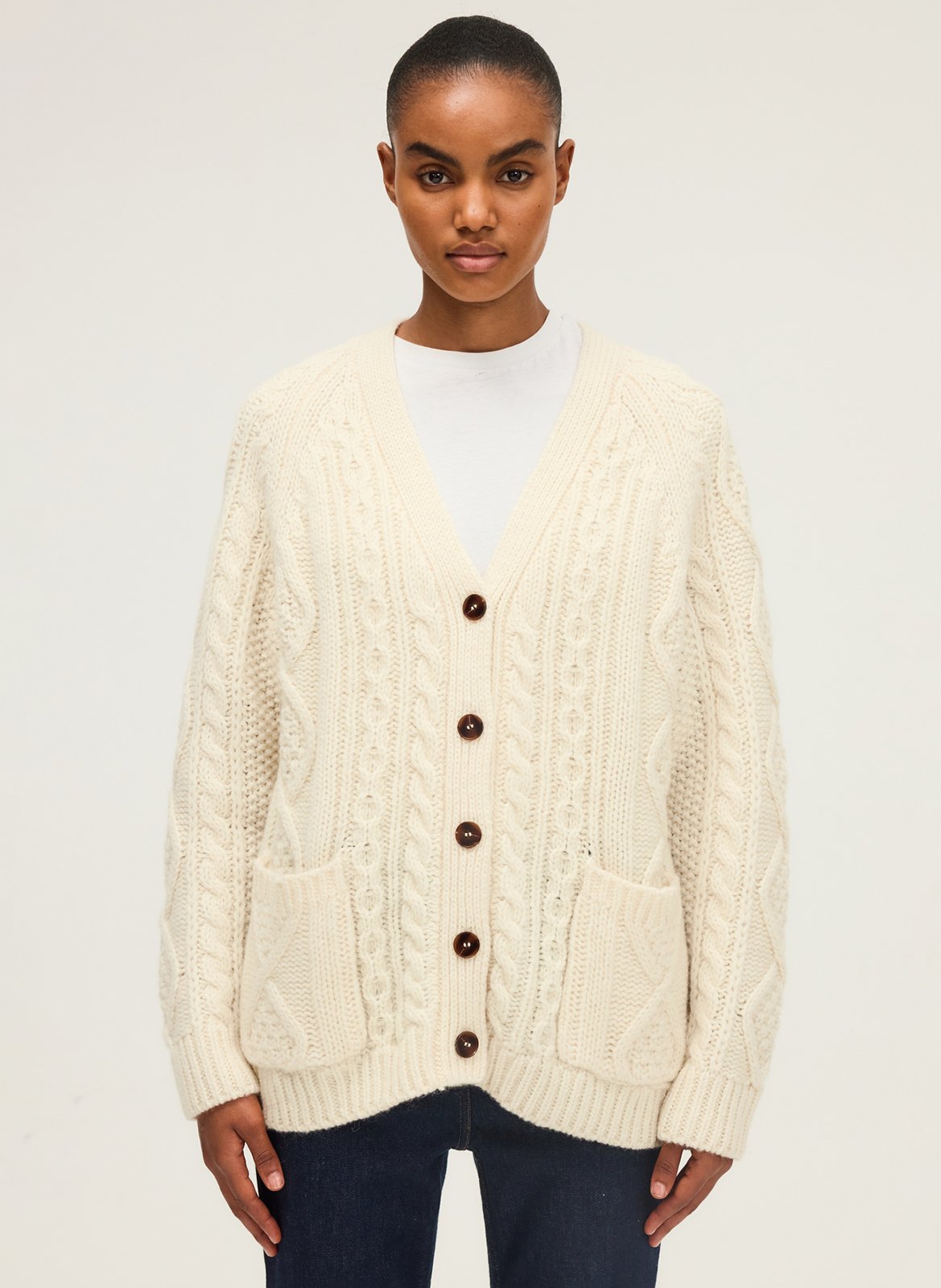 Straight wool cardigan PABLO Beige