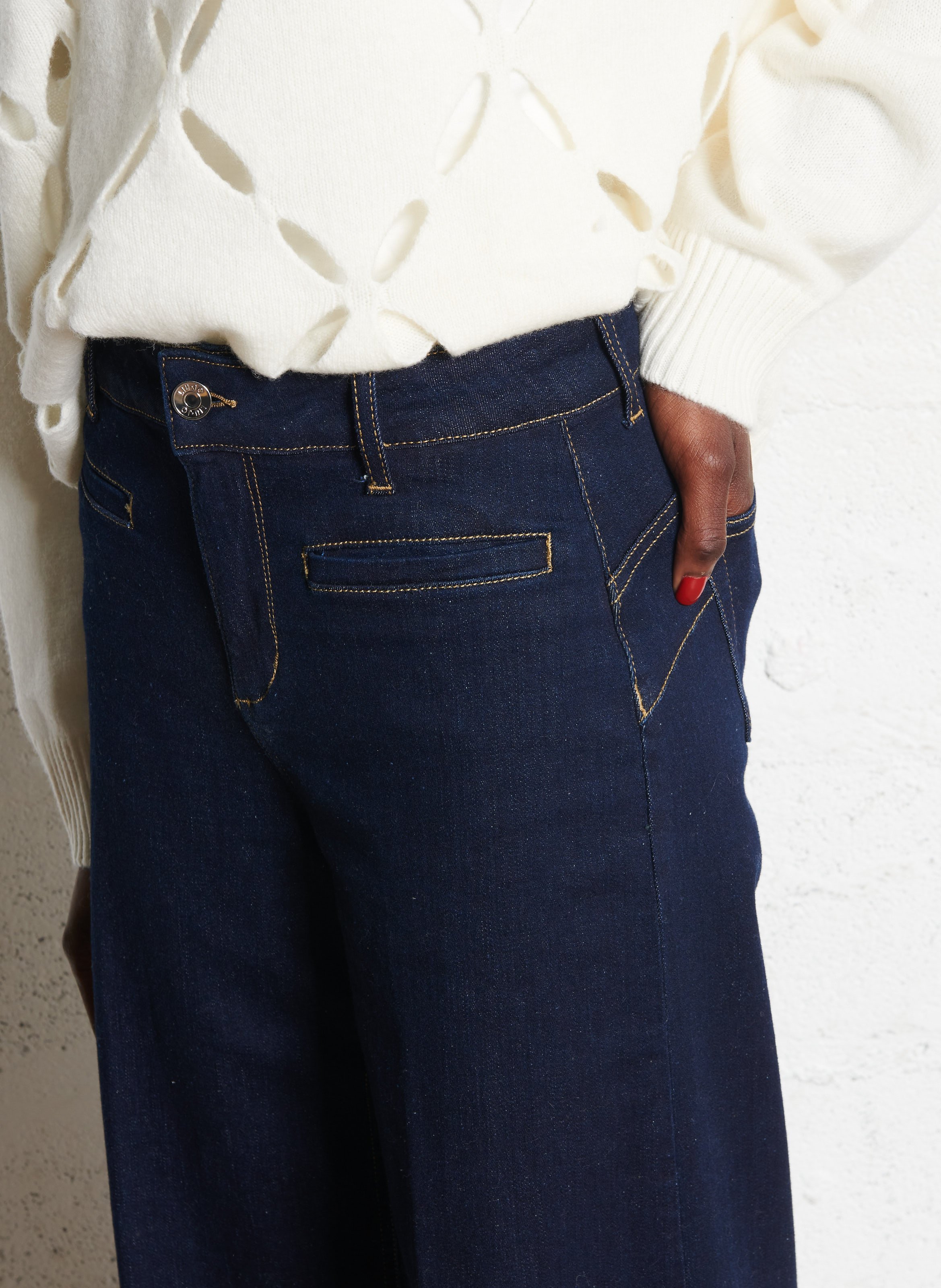 Farbige Straight Cut Jeans mit 5 Taschen LIU JO Blau