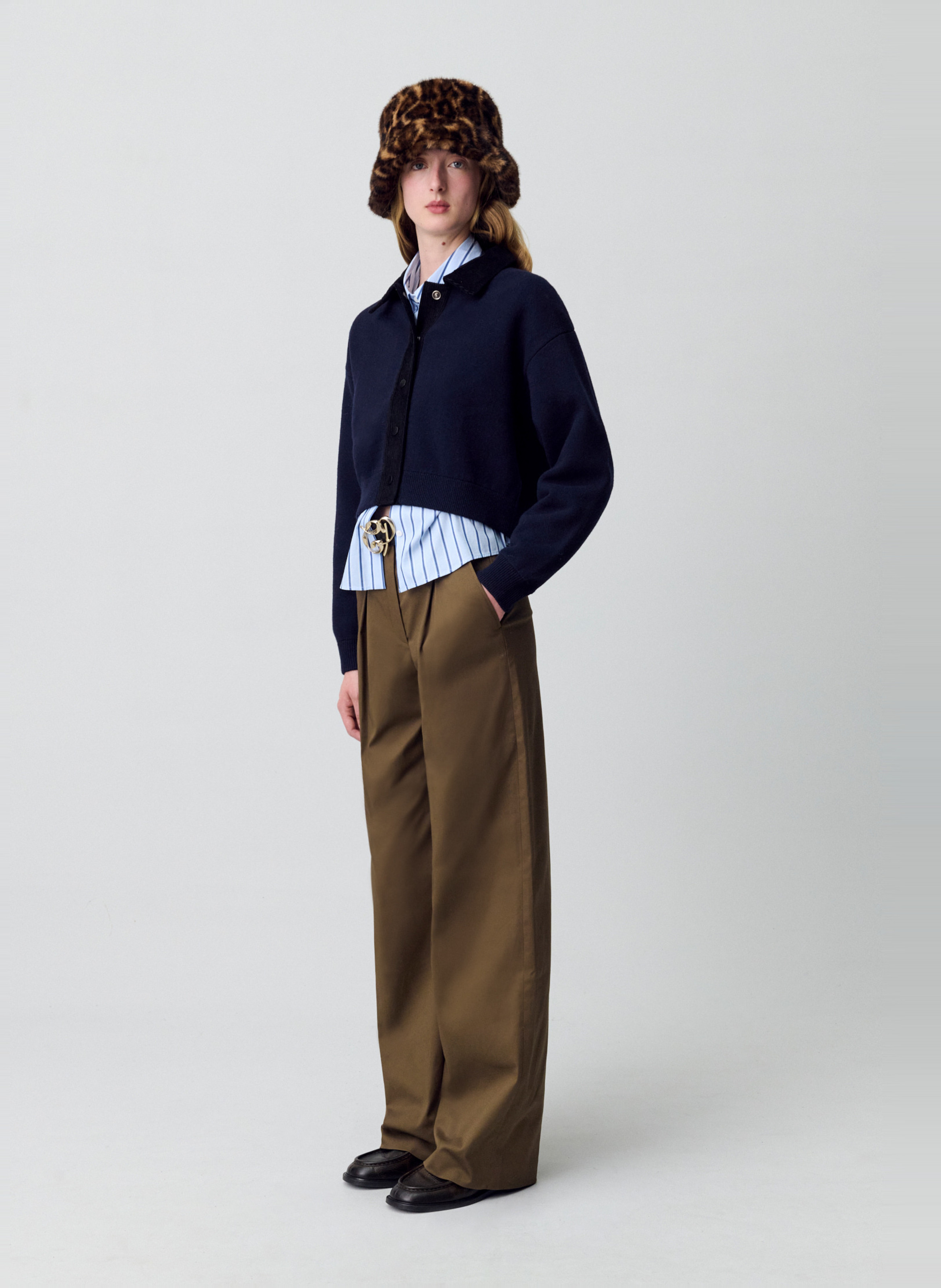 Cotton-blend bucket hat CLAUDIE PIERLOT Khaki