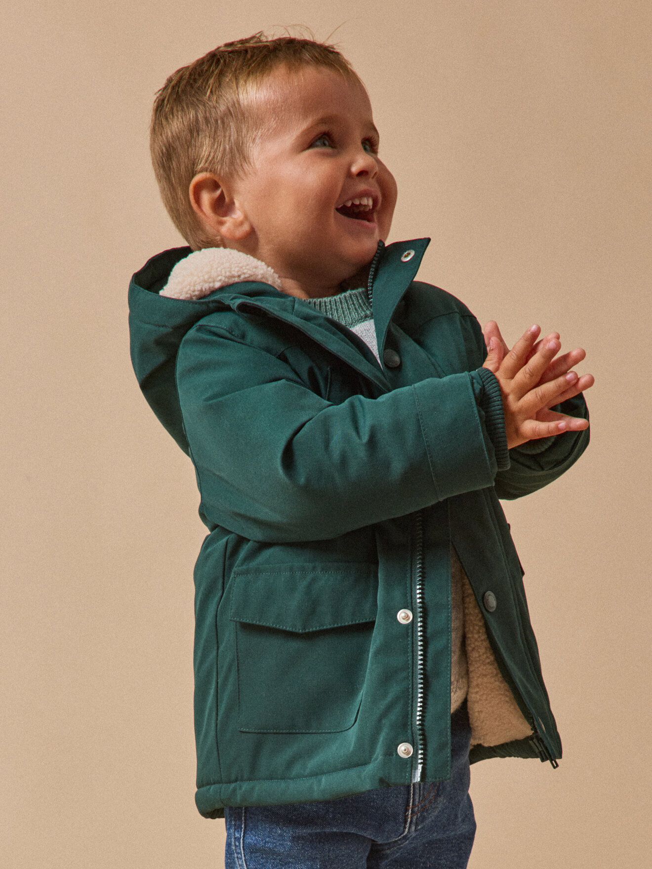 Sherpa-lined parka CYRILLUS Green