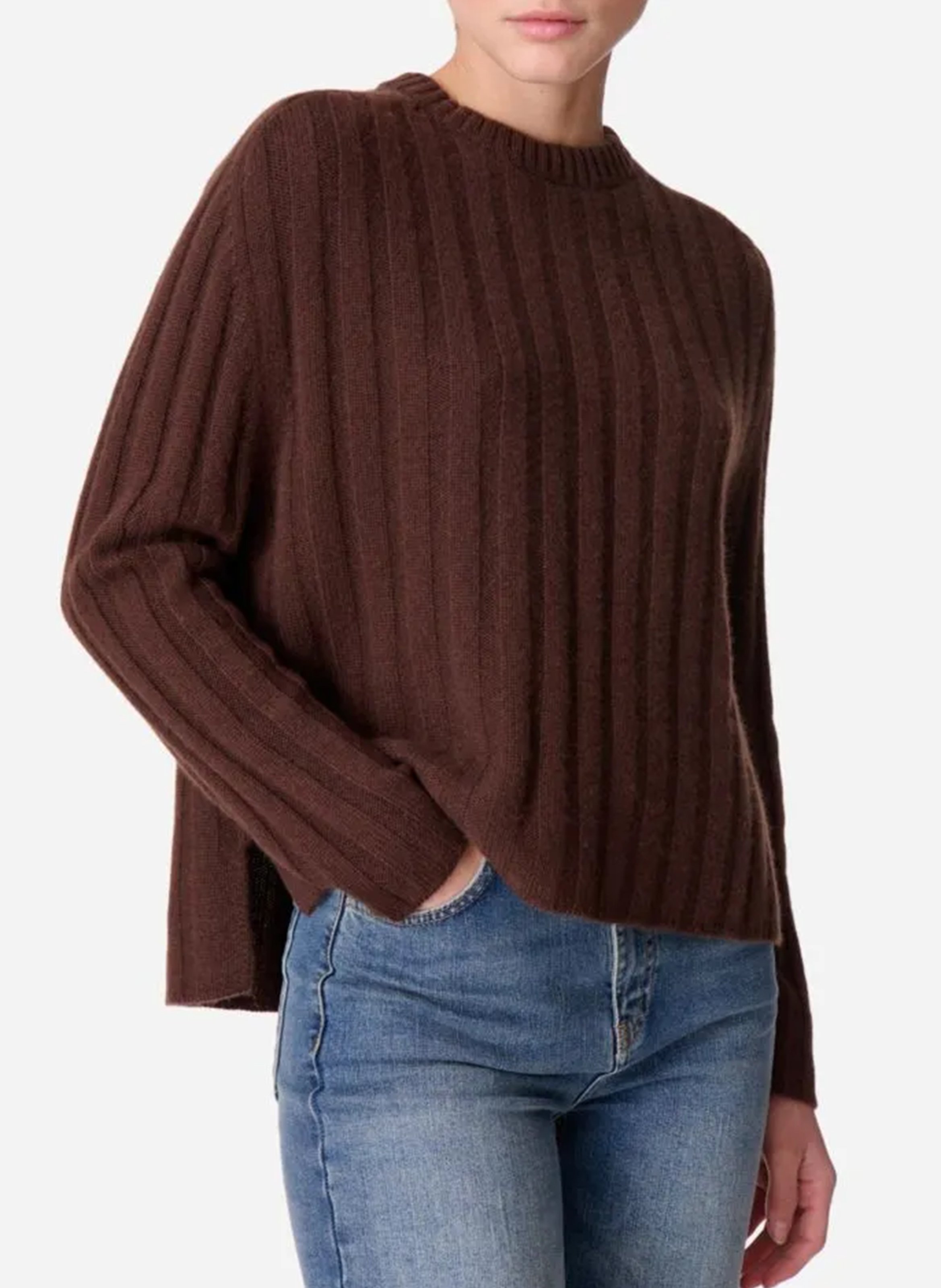 Pull col rond en cachemire VANESSA BRUNO Marron