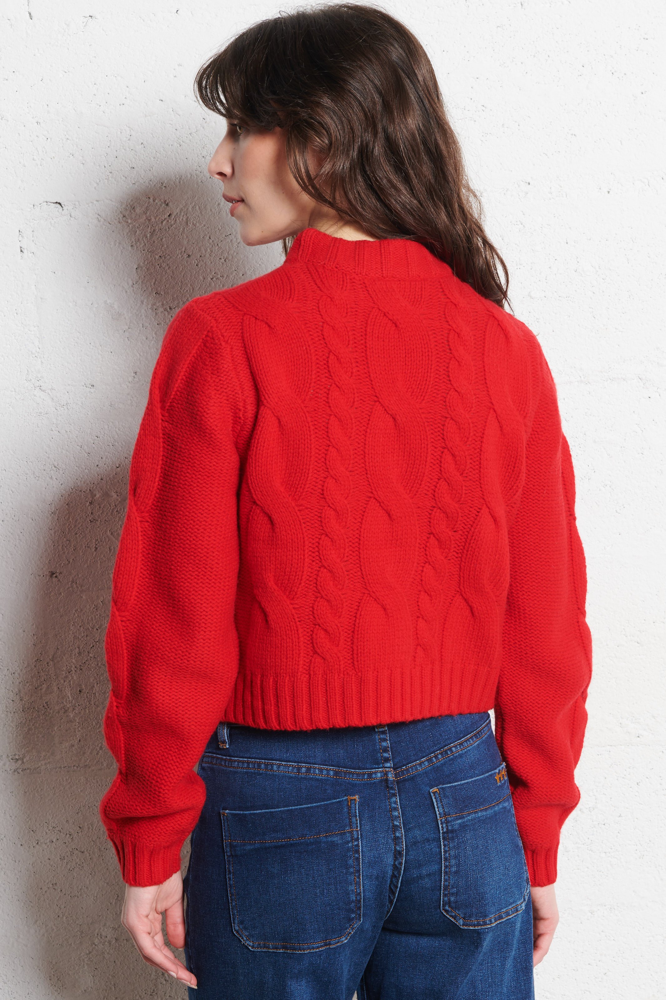 Pull col rond en laine mélangée STELLA NOVA Rouge