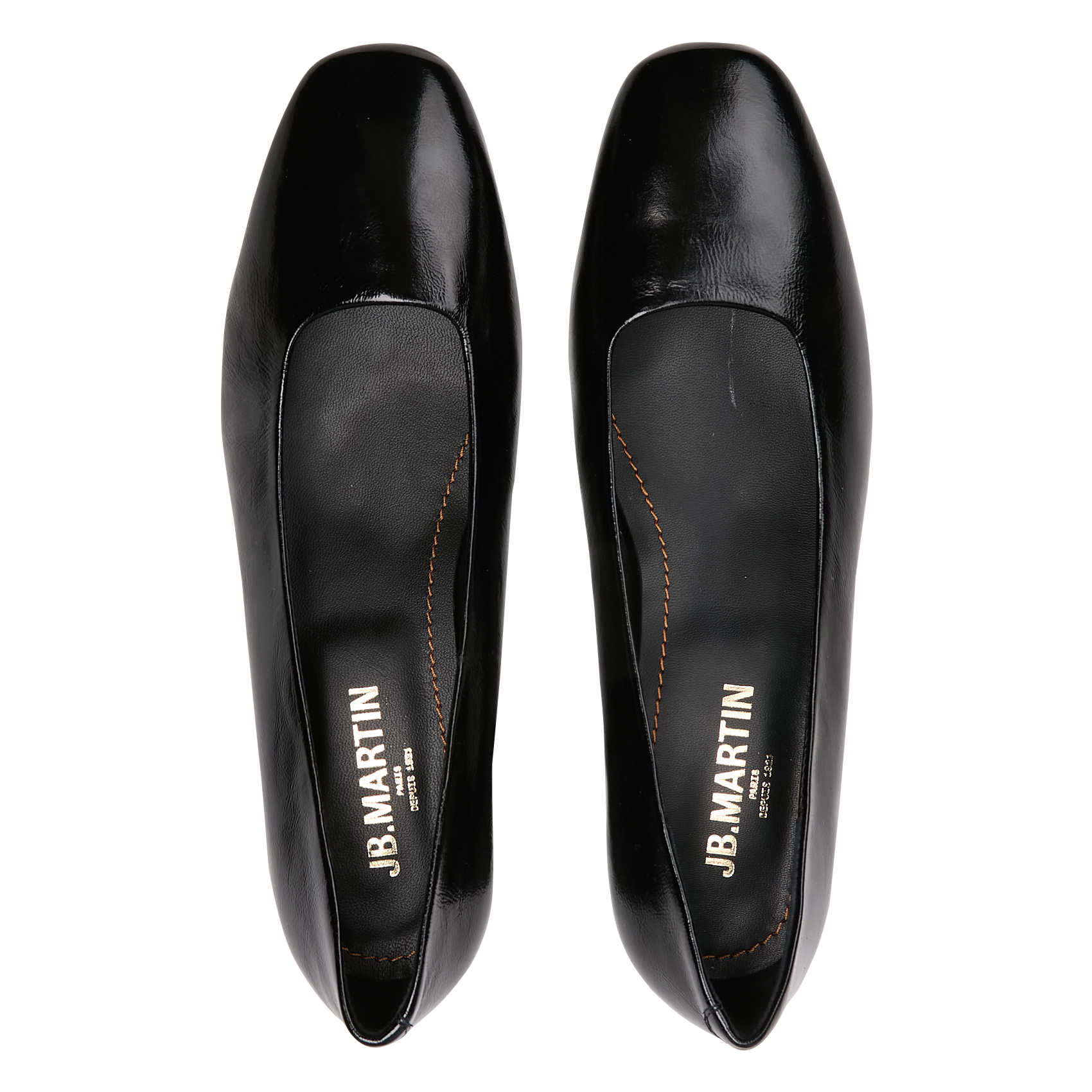 Ballerines à talons en cuir verni JB MARTIN Noir