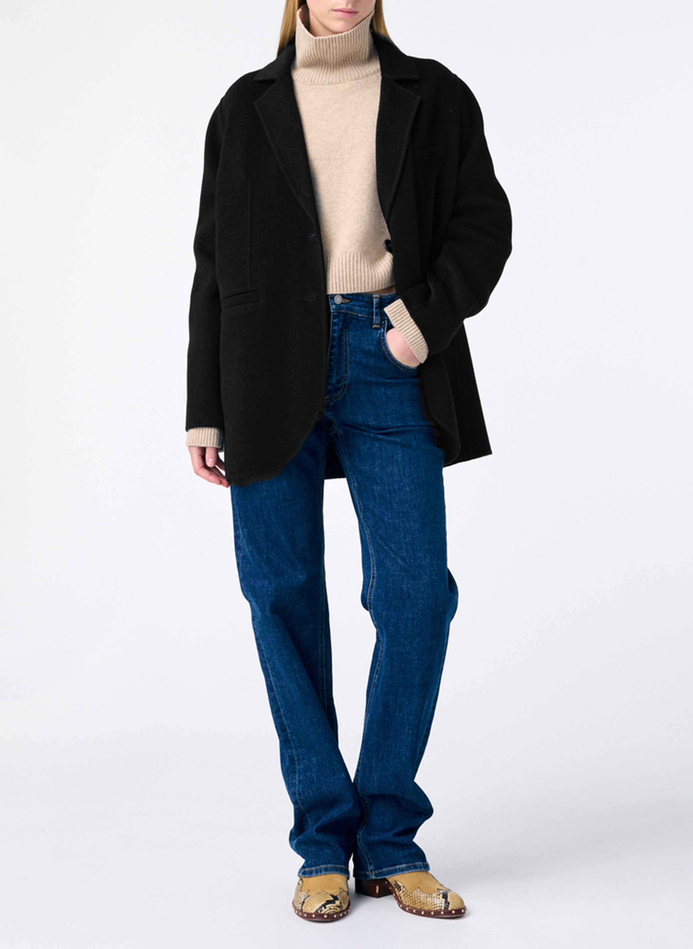 Blazer van wolmix VANESSA BRUNO Zwart