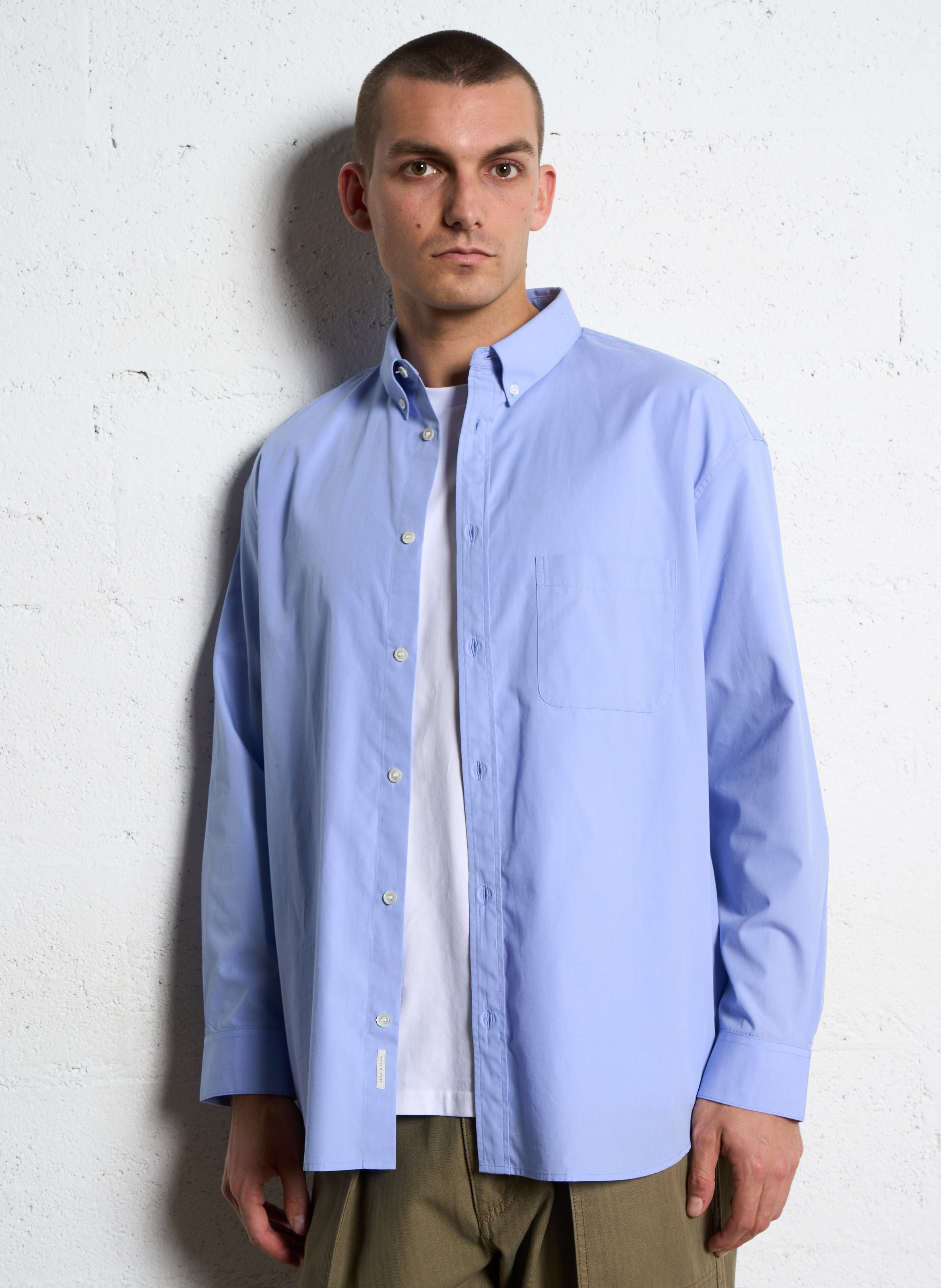 Camicia ampia con colletto alla americana in cotone IKKS Blu