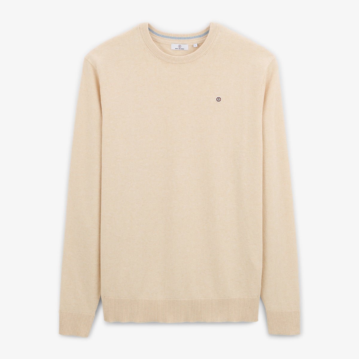 Sweater with plain round neckline SERGE BLANCO Beige