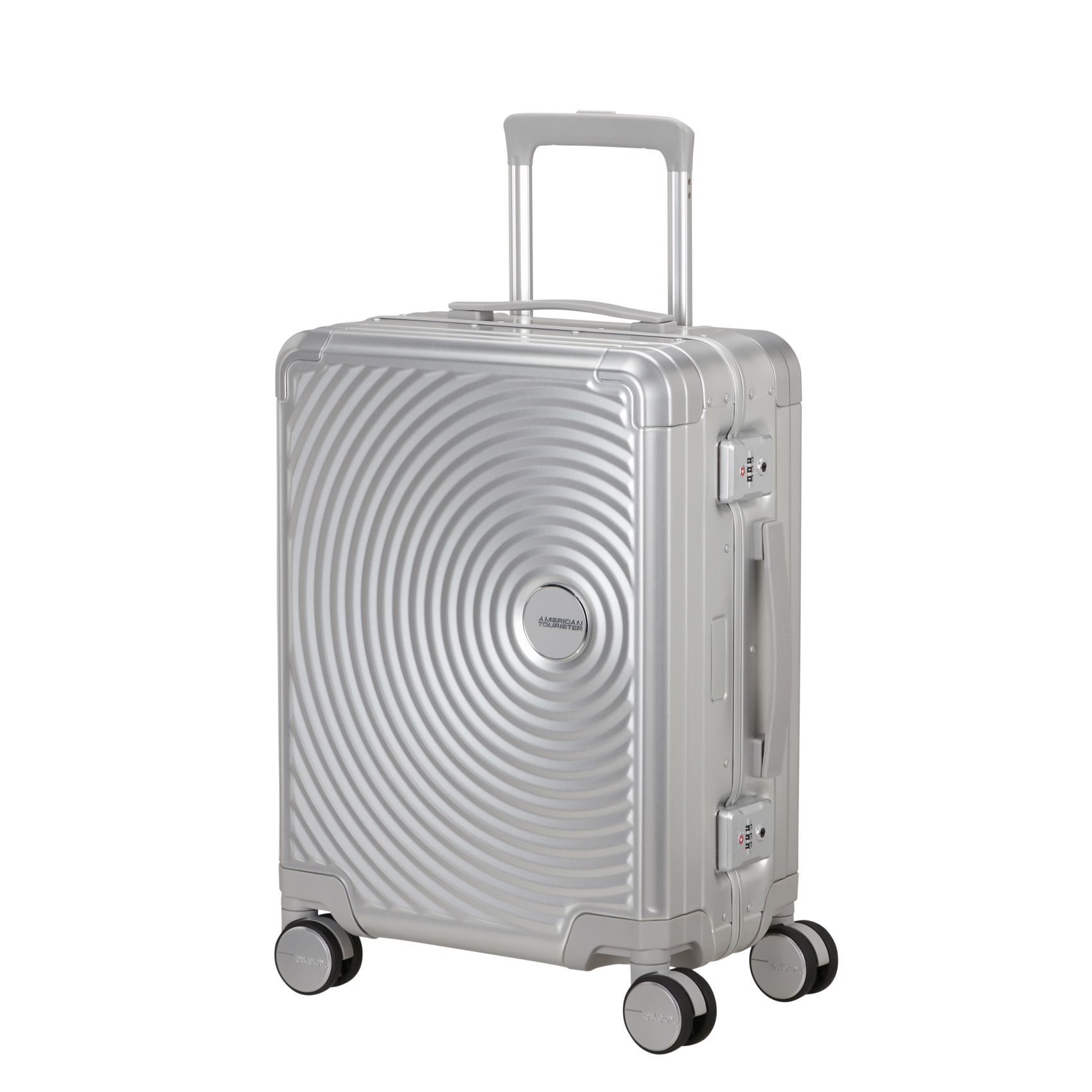 Aluminum suitcase with 4 wheels size S AMERICAN TOURISTER Silver