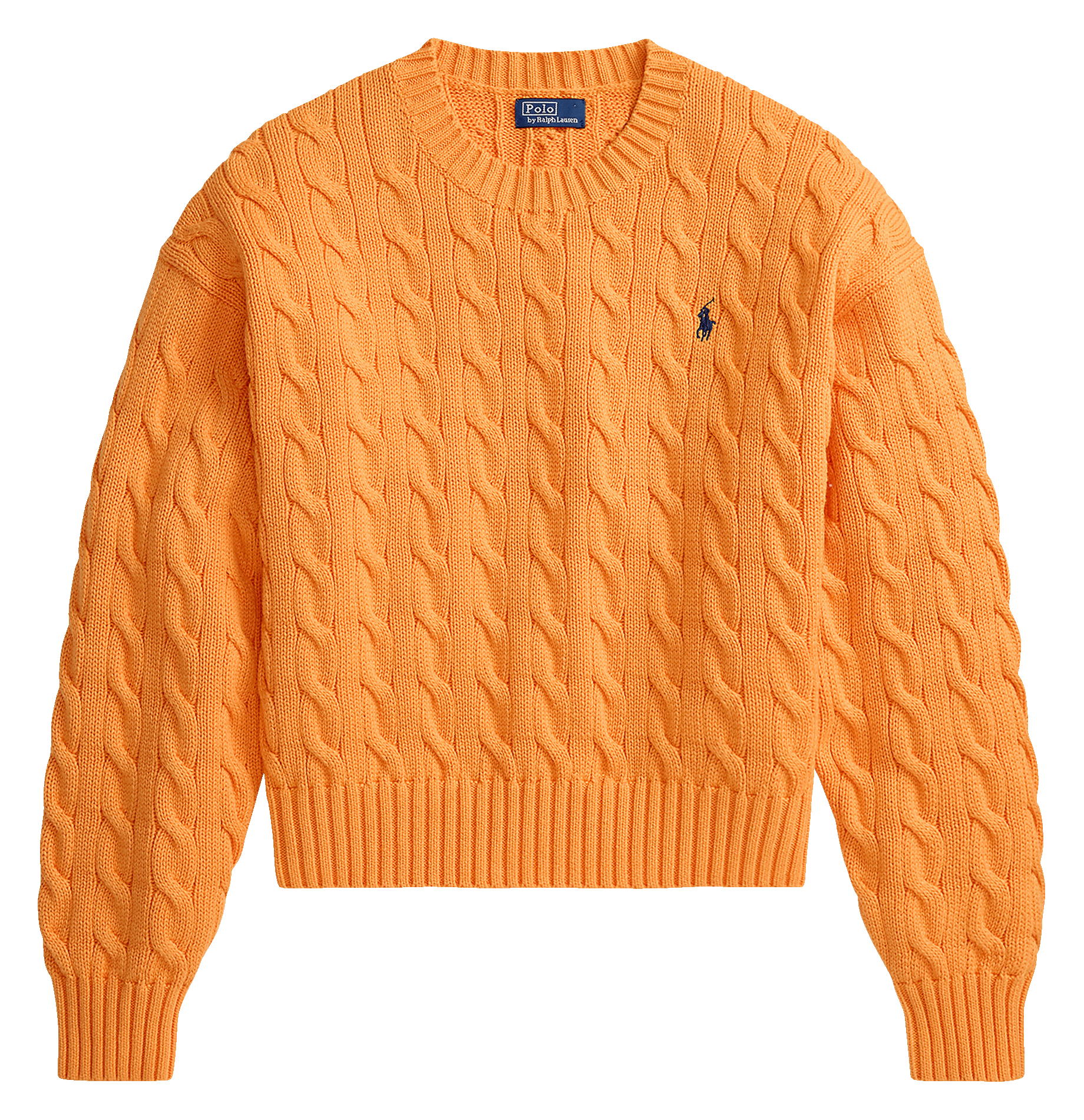Rechte trui met ronde hals en geborduurd van gedraaid katoen. POLO RALPH LAUREN Oranje