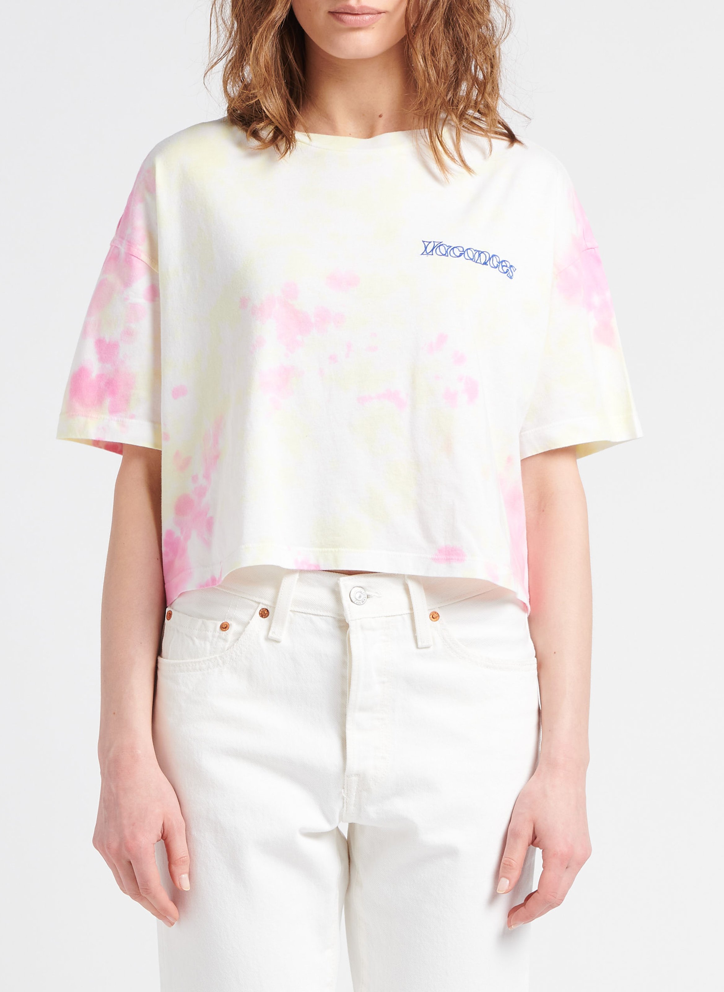 Tee-shirt ample col rond en coton bio brodé  MAISON LABICHE Multicolore
