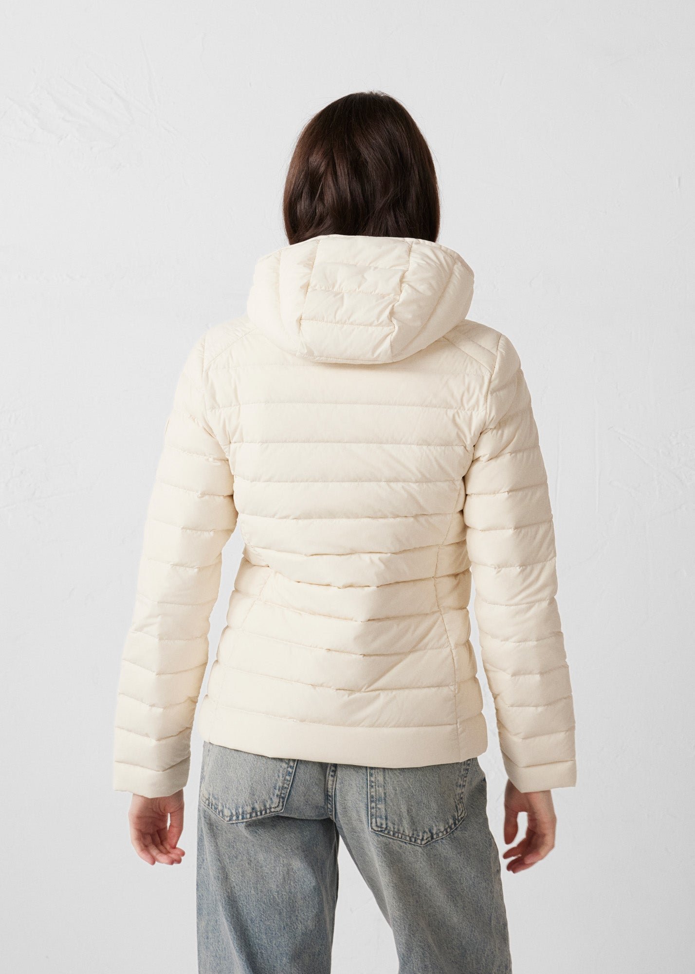 Lightweight stretch hooded puffer jacket Salma JOTT White