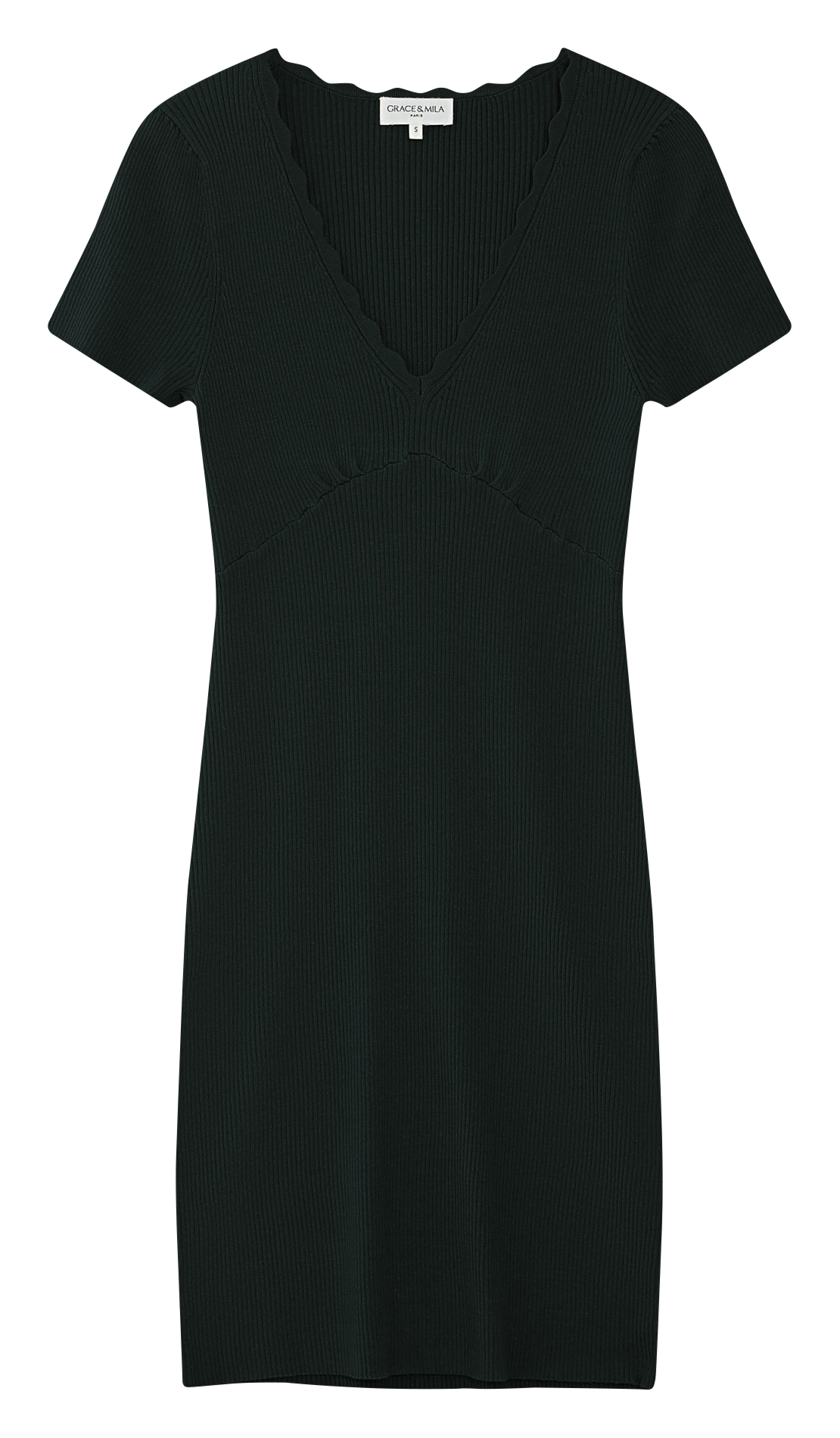 Robe courte col V GRACE ET MILA Noir