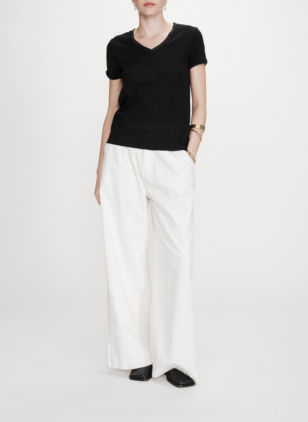 Basic cotton-mix T-shirt Black