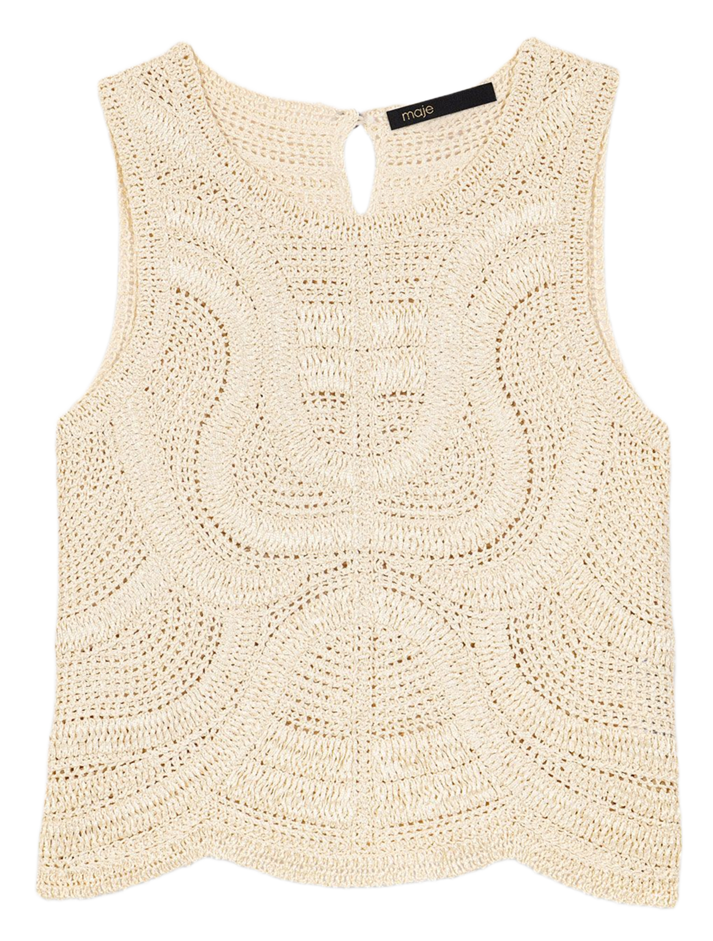 Rechte, gehaakte top MAJE Beige