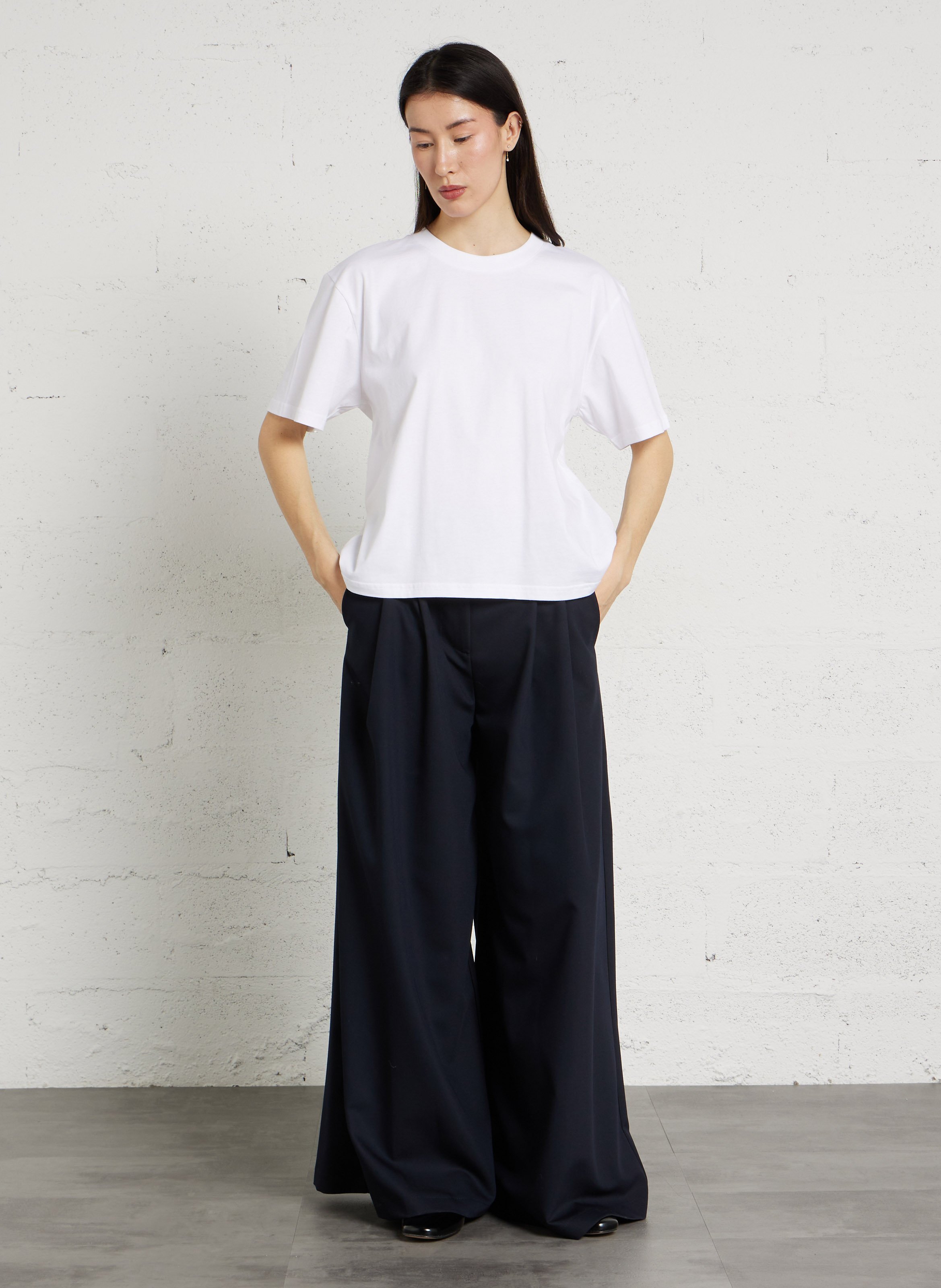 Baumwoll-Pullover mit Rundhalsausschnitt ELISE CHALMIN Weiss