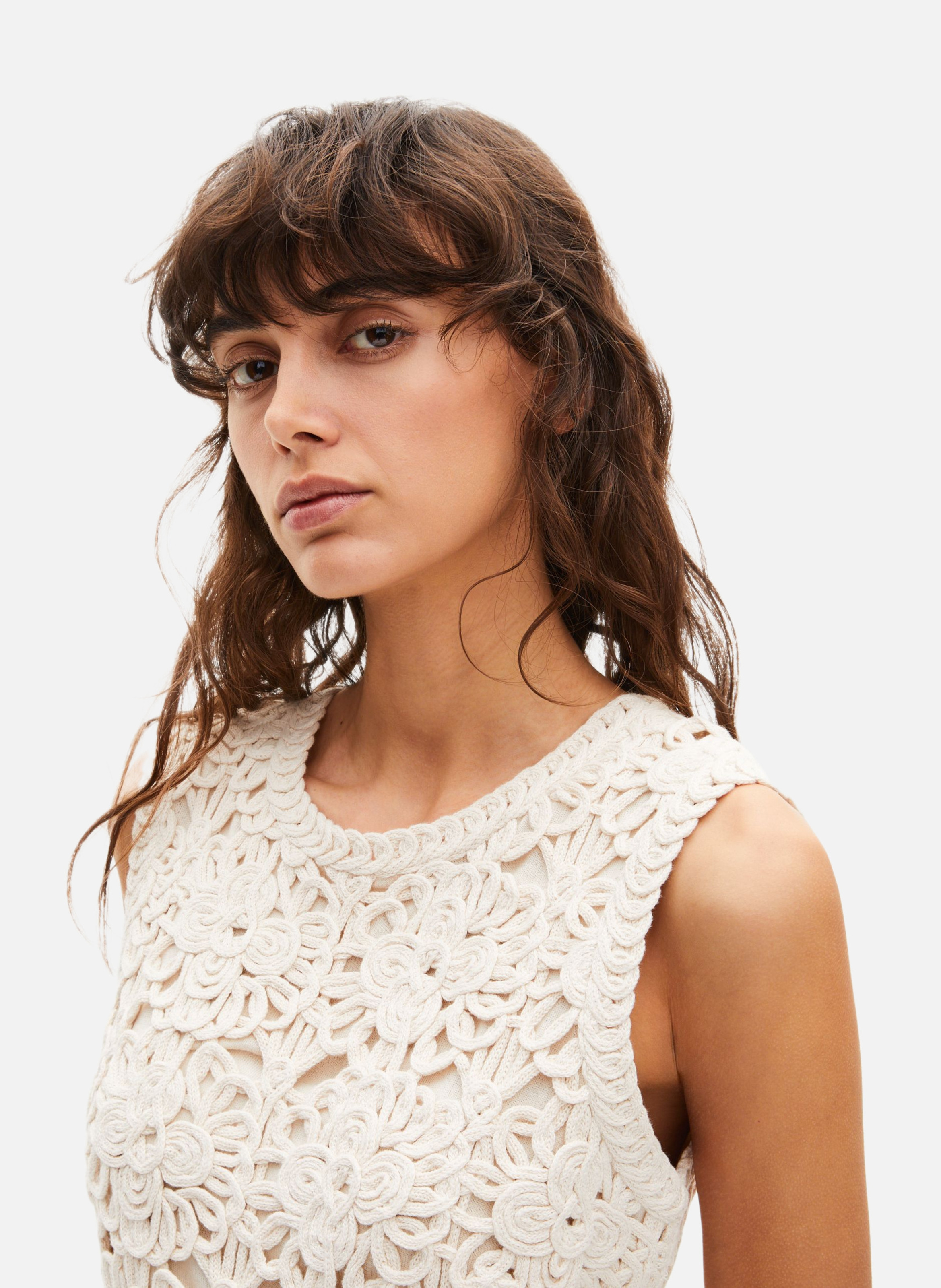 Short crochet dress THE KOOPLES Beige