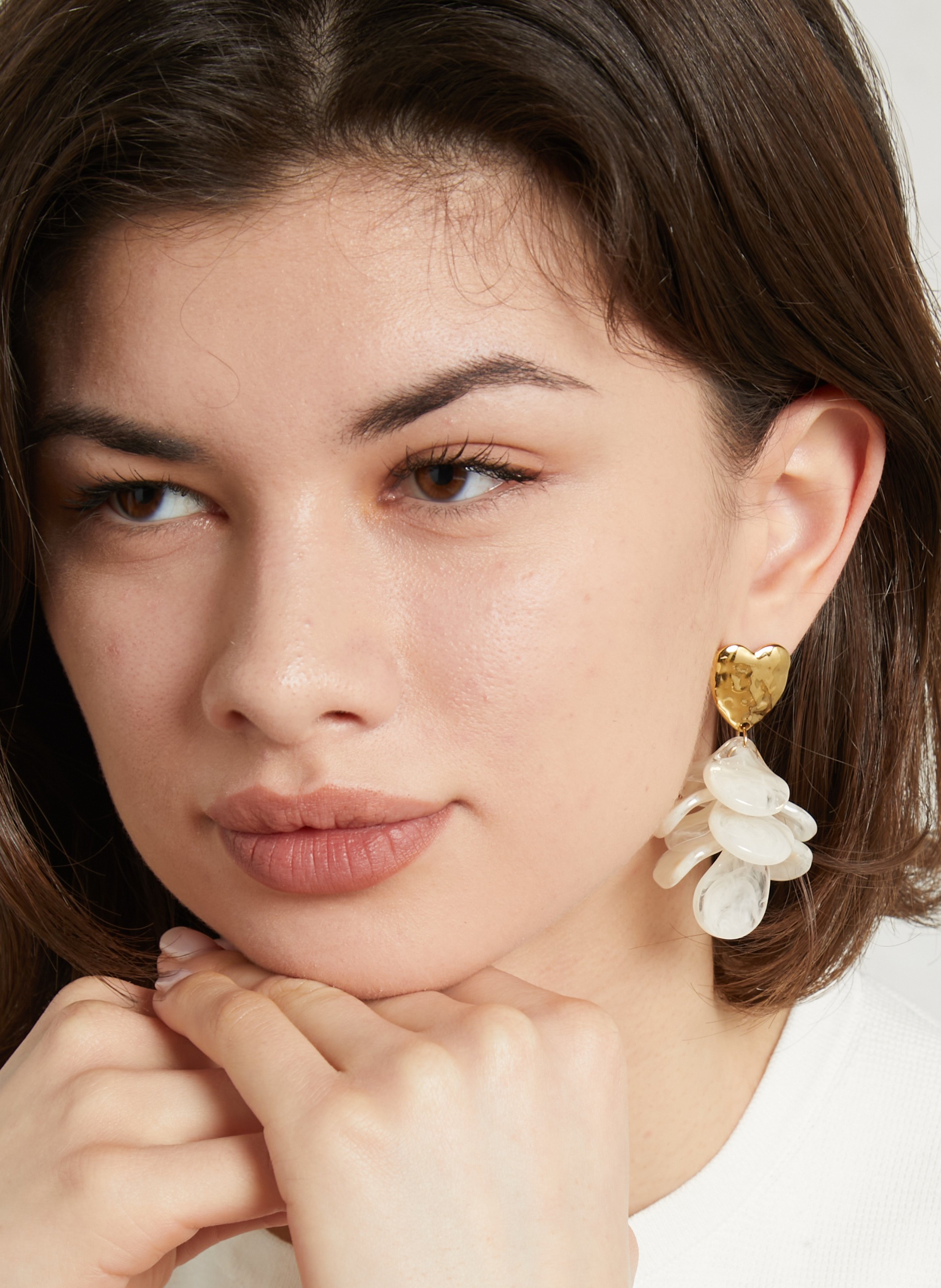 Mixed resin earrings AU PRINTEMPS PARIS Beige