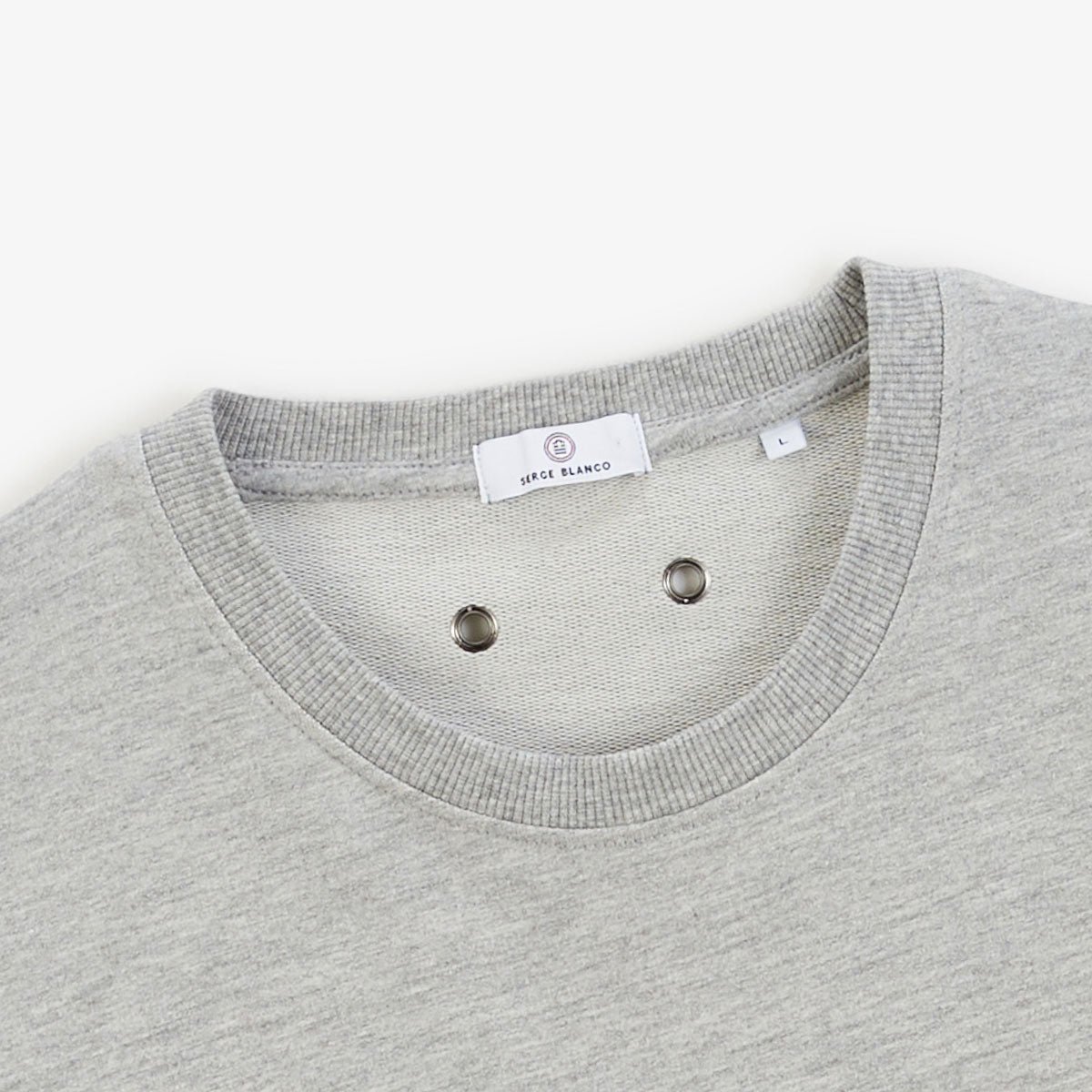 Round neck sweatshirt in old dye cotton SERGE BLANCO Grey