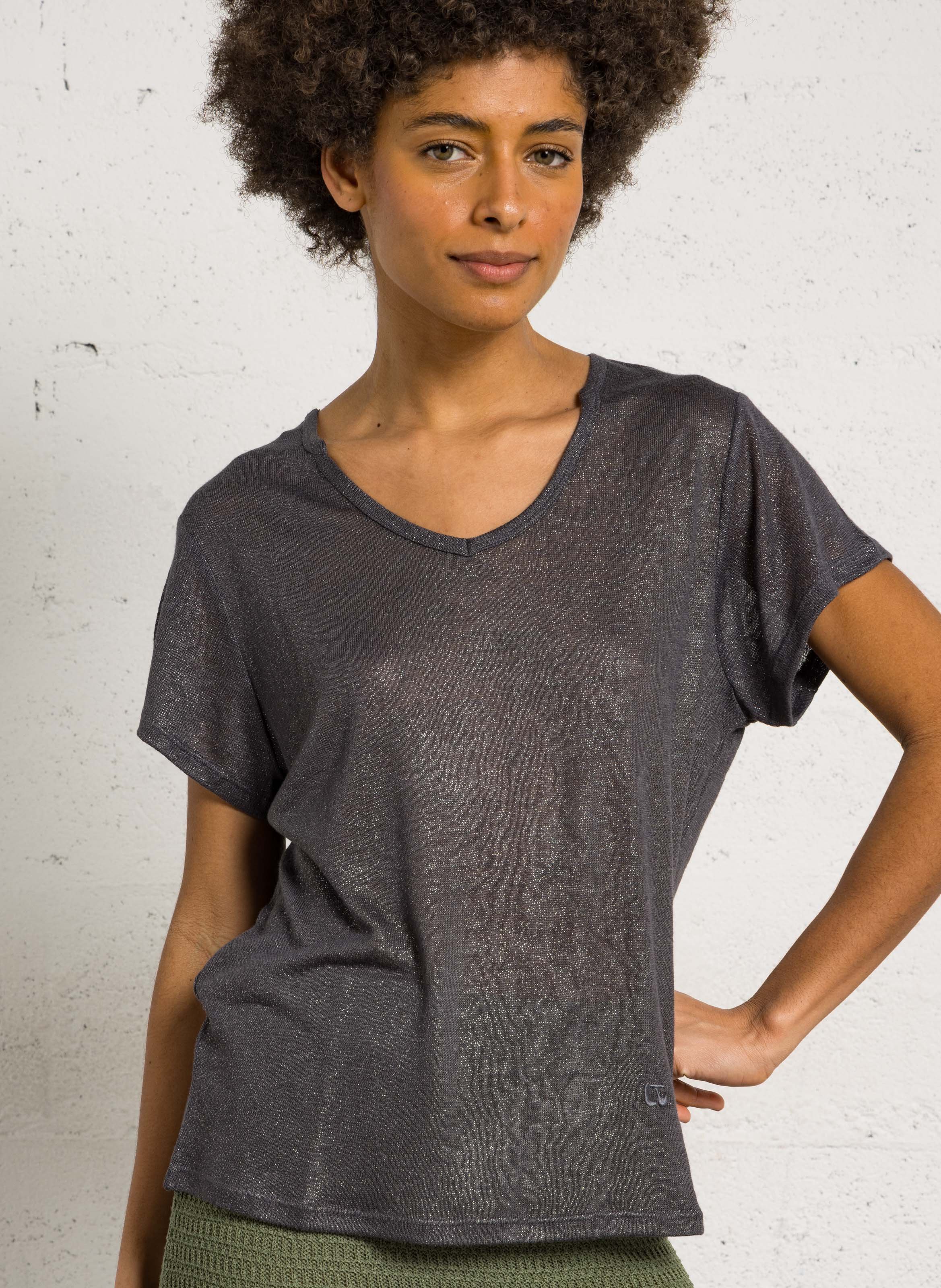 Tee-shirt droit col tunisien LE TEMPS DES CERISES