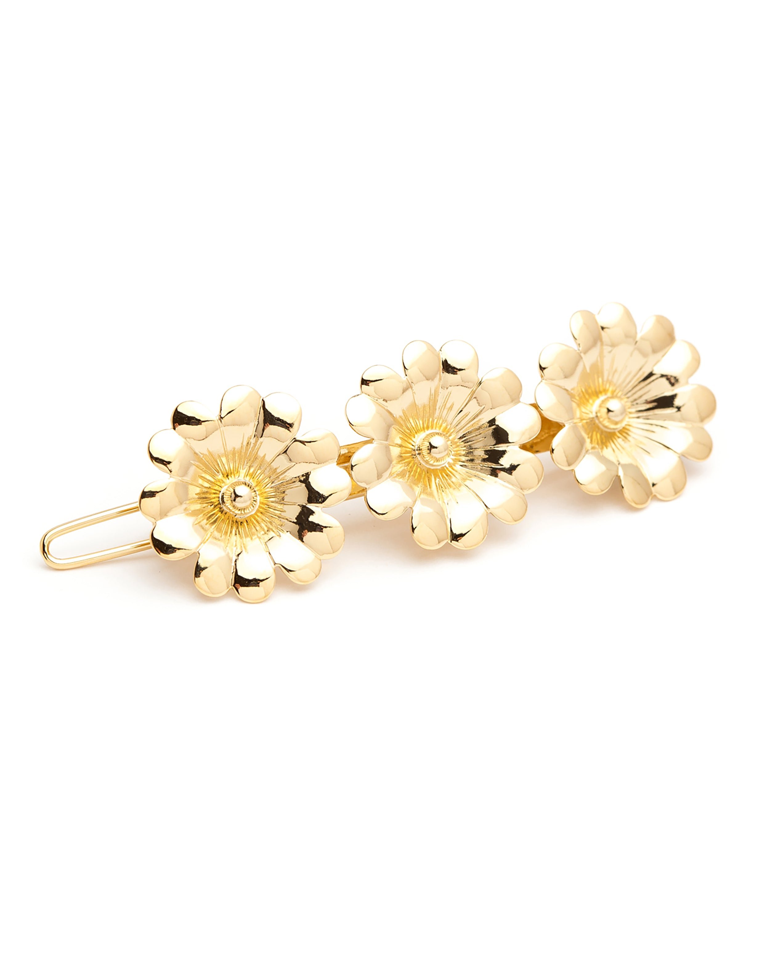 Gold-plated flower barrette MONSIEUR SIMONE Golden