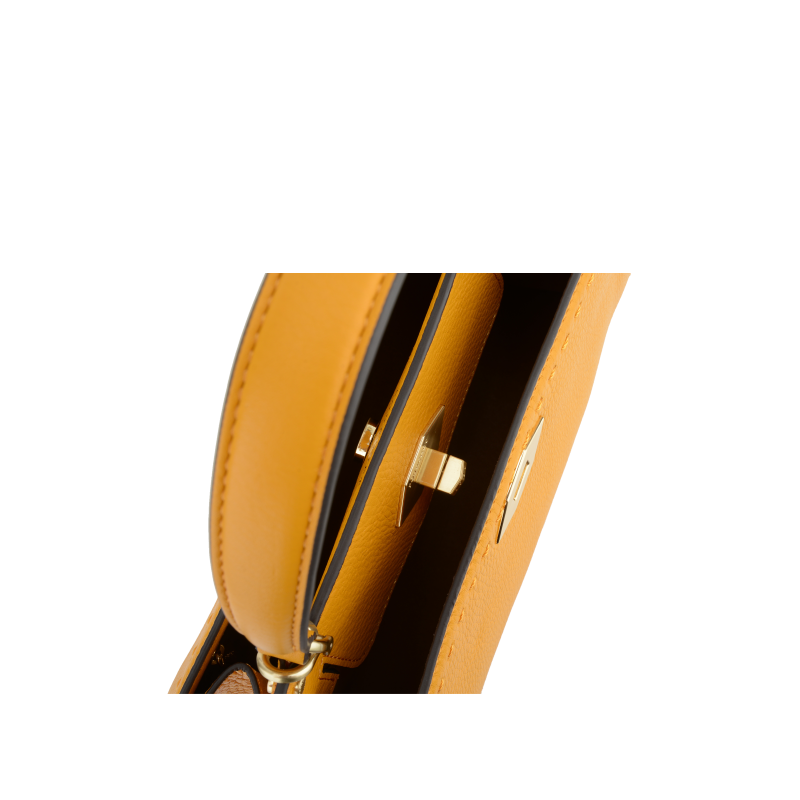 Handbag in calfskin POURCHET Orange