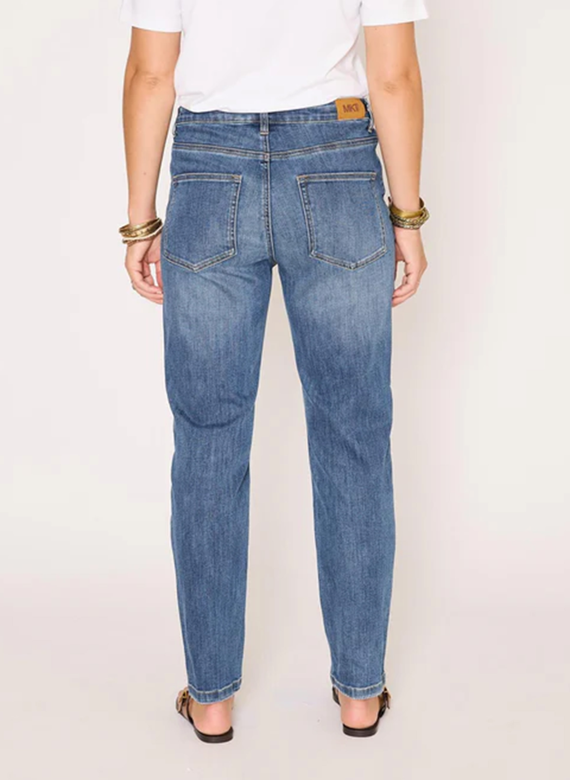 Jean boyfriend en coton mélangé  MKT Bleu