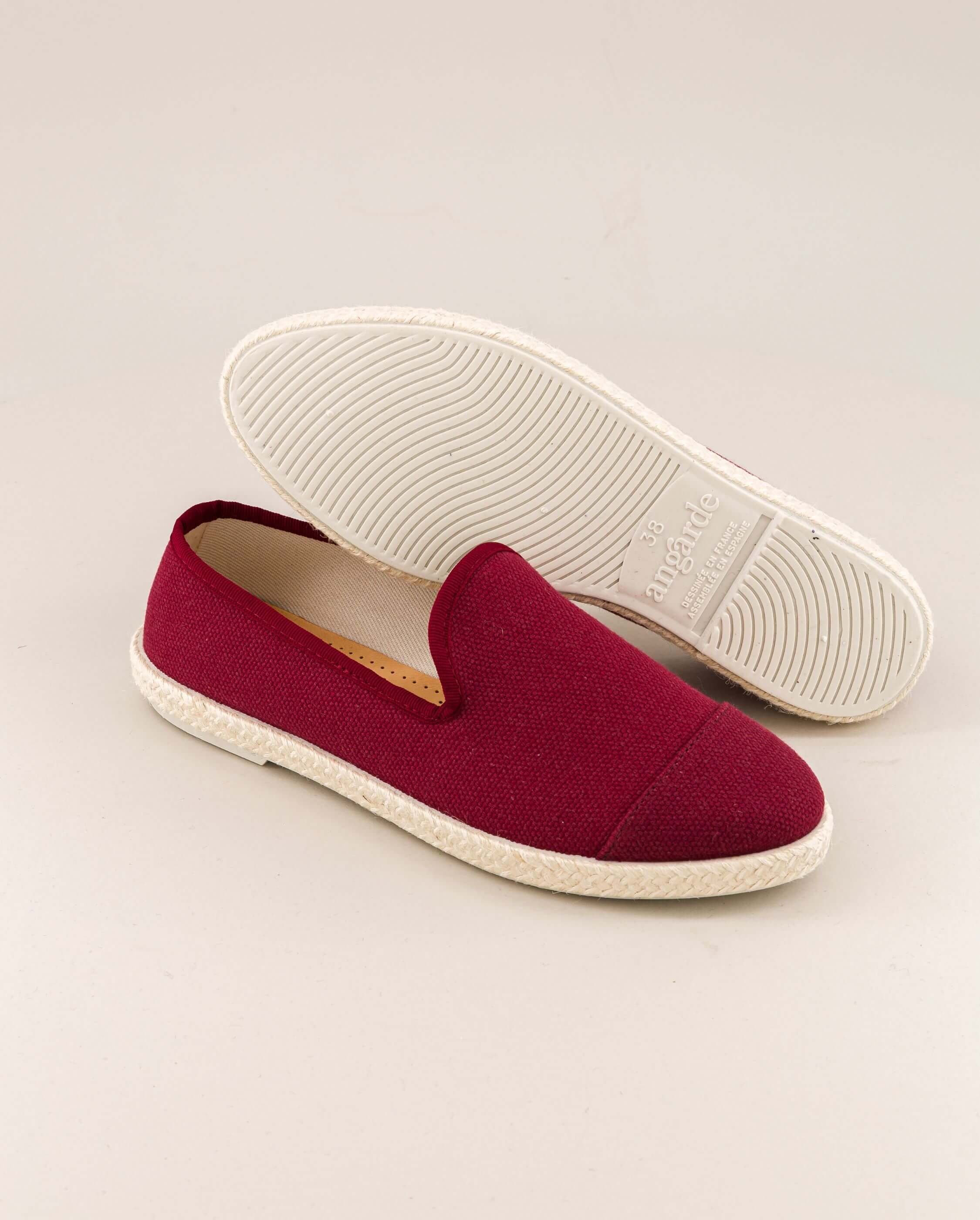 Women's recycled cotton Bordeaux espadrilles ANGARDE Red