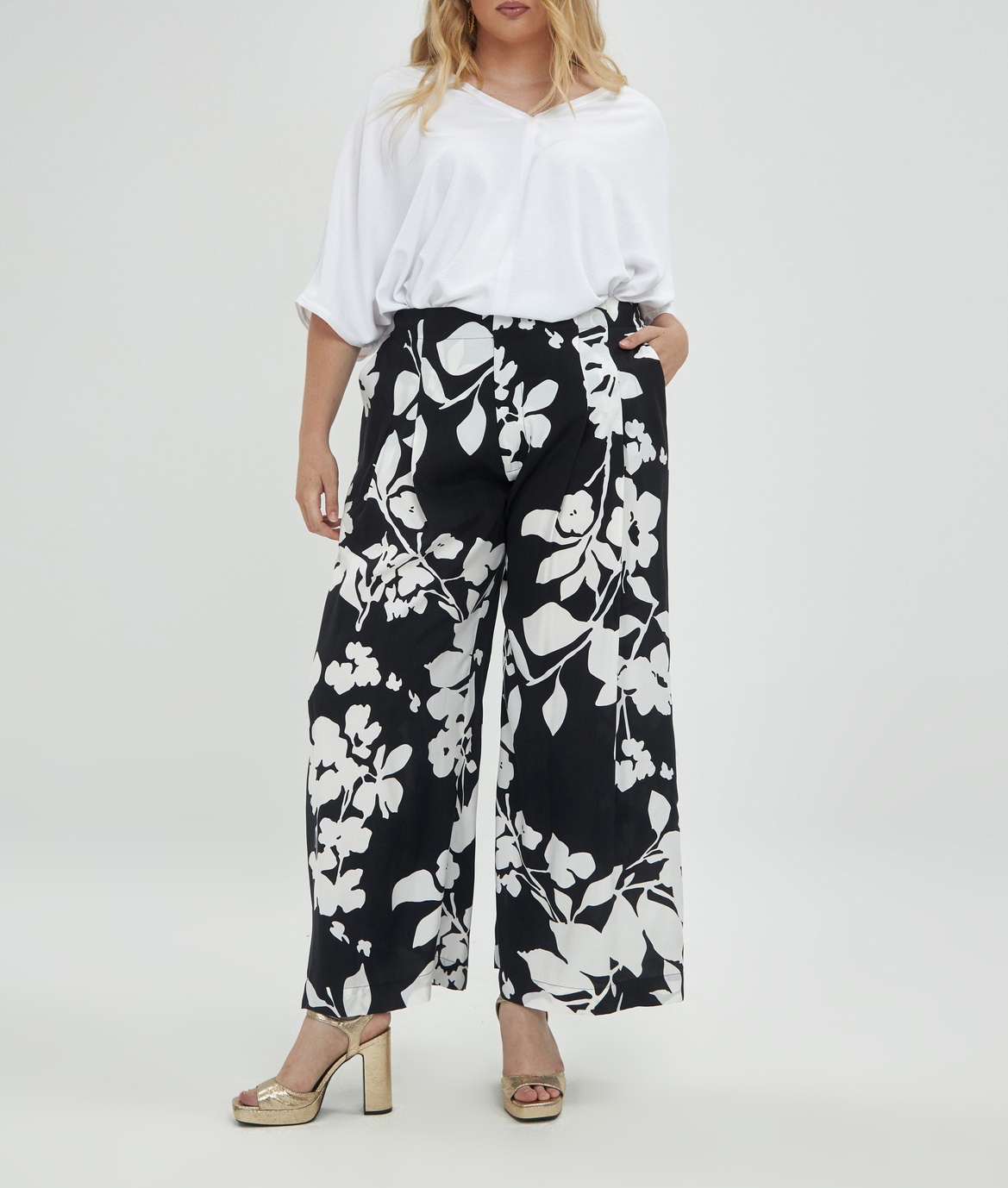 Weite Taillenhose mit Blumenprint MAT FASHION Mehrfarbig