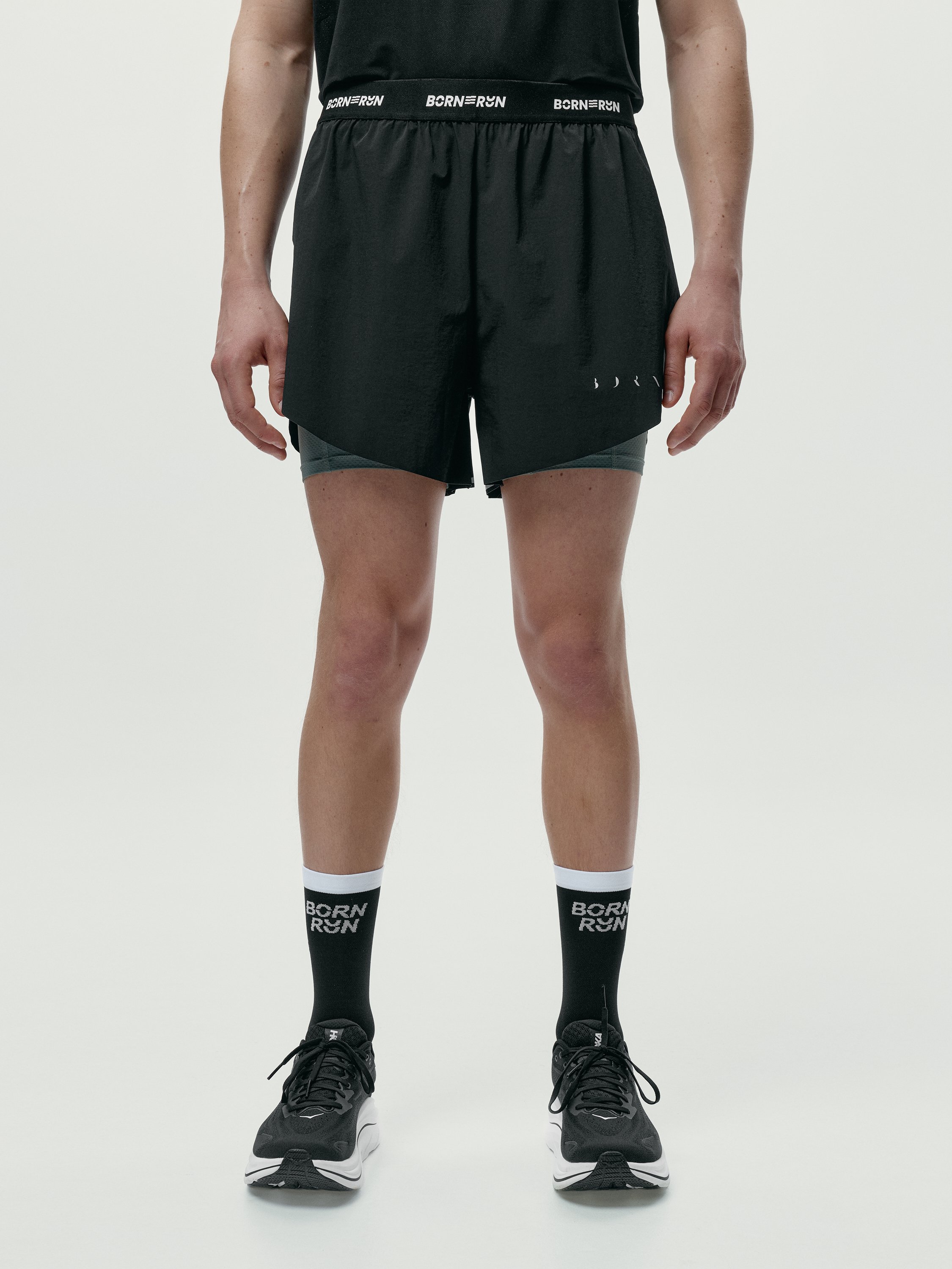 Men's running sports shorts BORN Black