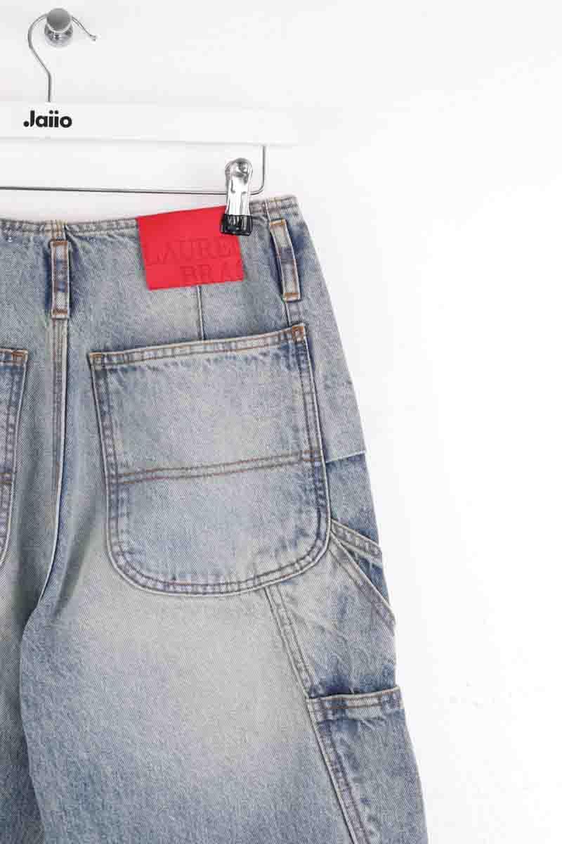 Straight cotton-blend pants LAURENCE BRAS - Seconde Main Blue