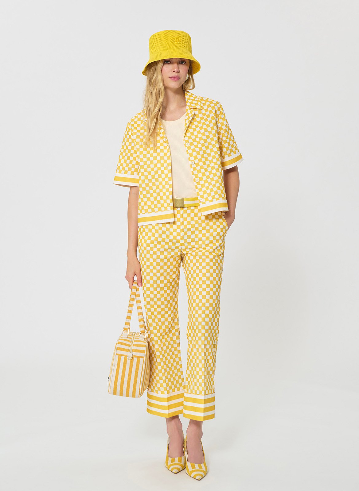 Chemise col classique en lin mélangé TARA JARMON Jaune
