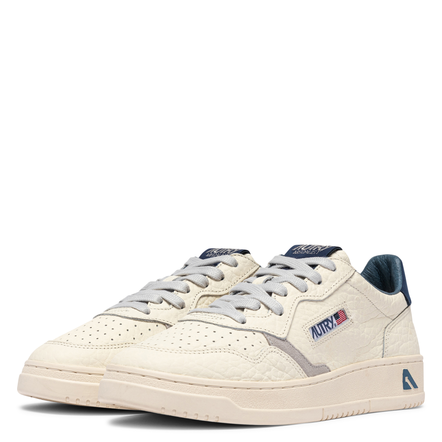 Low-top leather mix sneakers AUTRY Blue