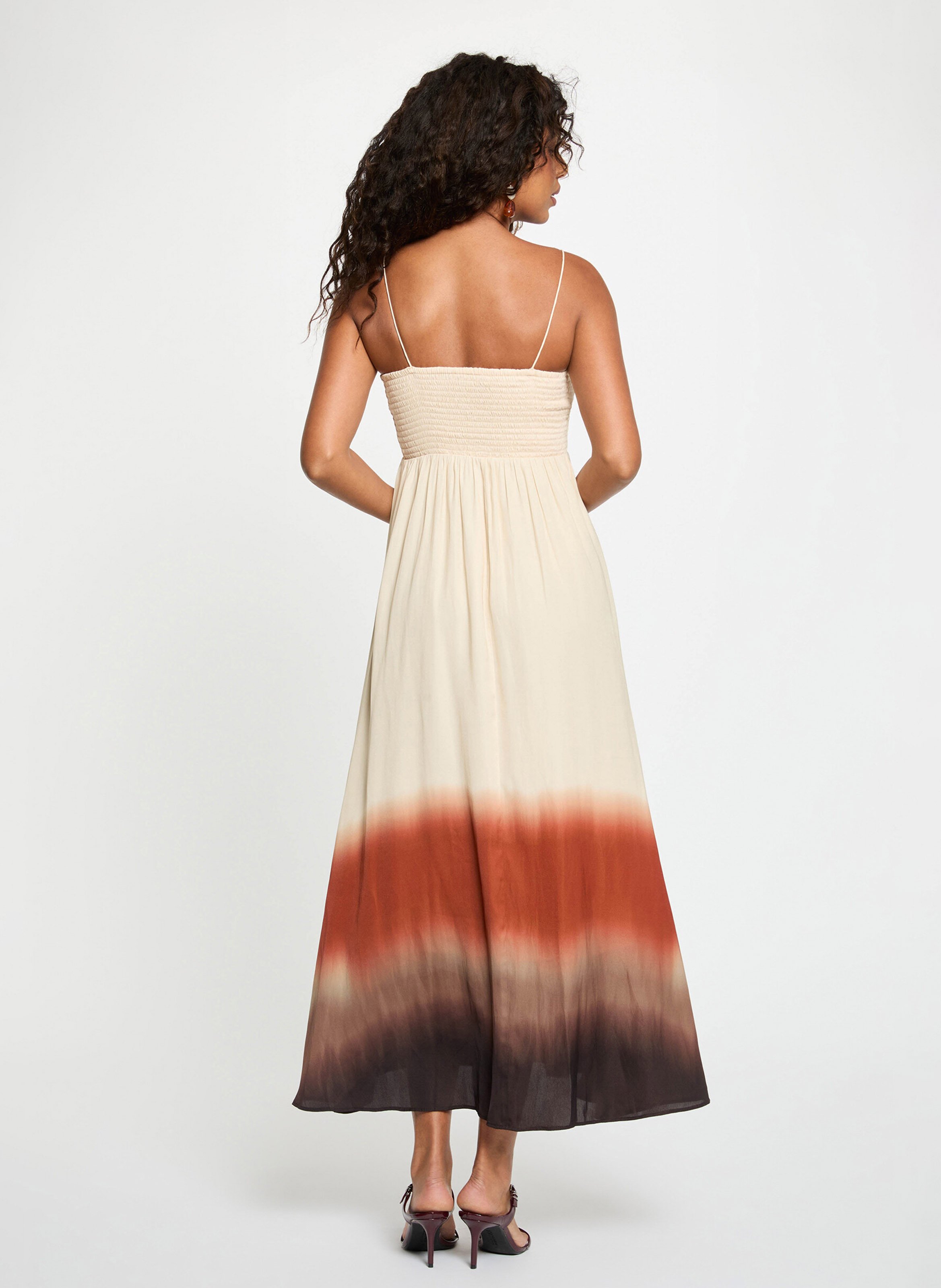 Straight Long Gradient Dress MORGAN Brown
