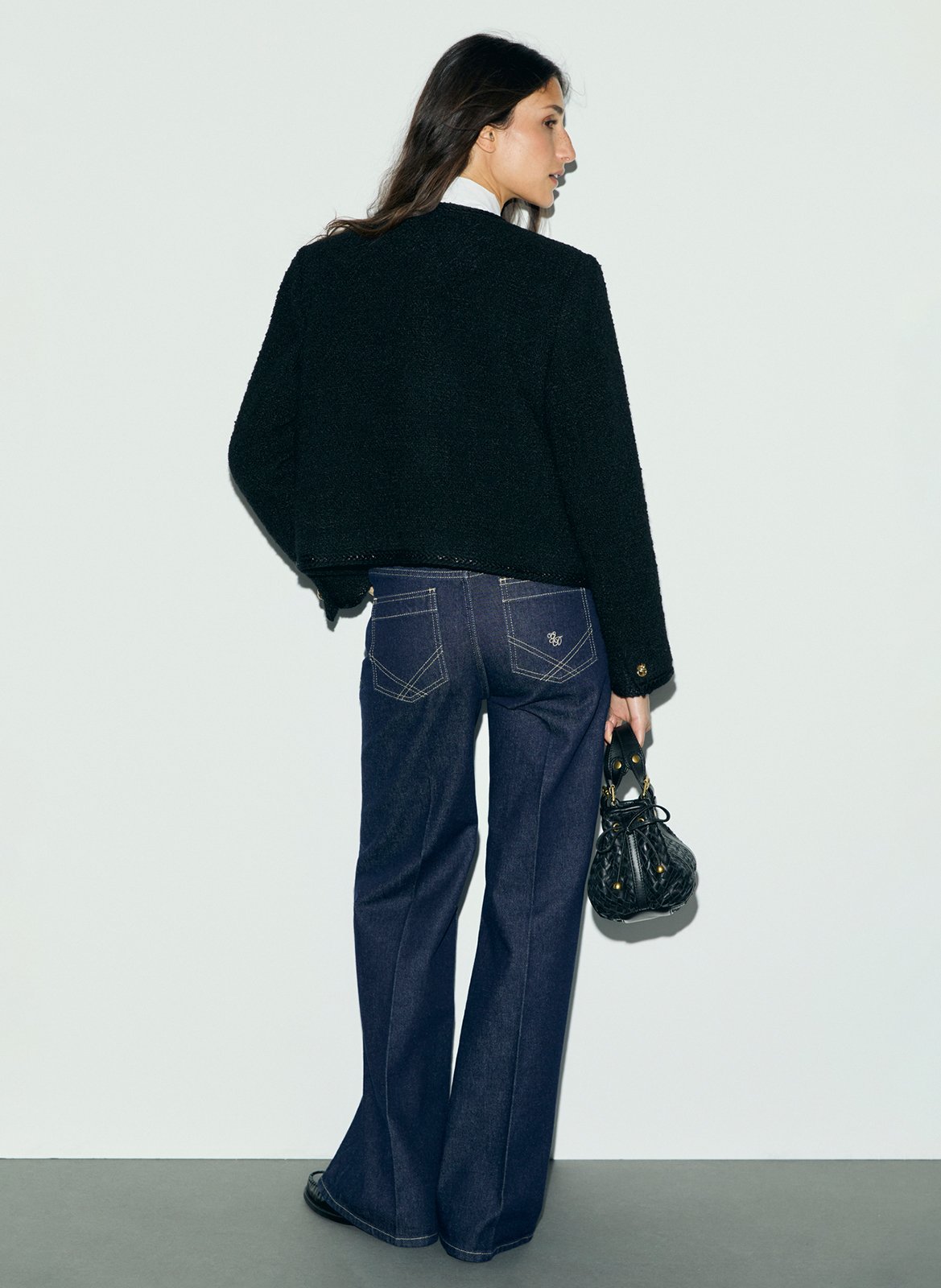 Wide-leg cotton-blend jeans GERARD DAREL Blue